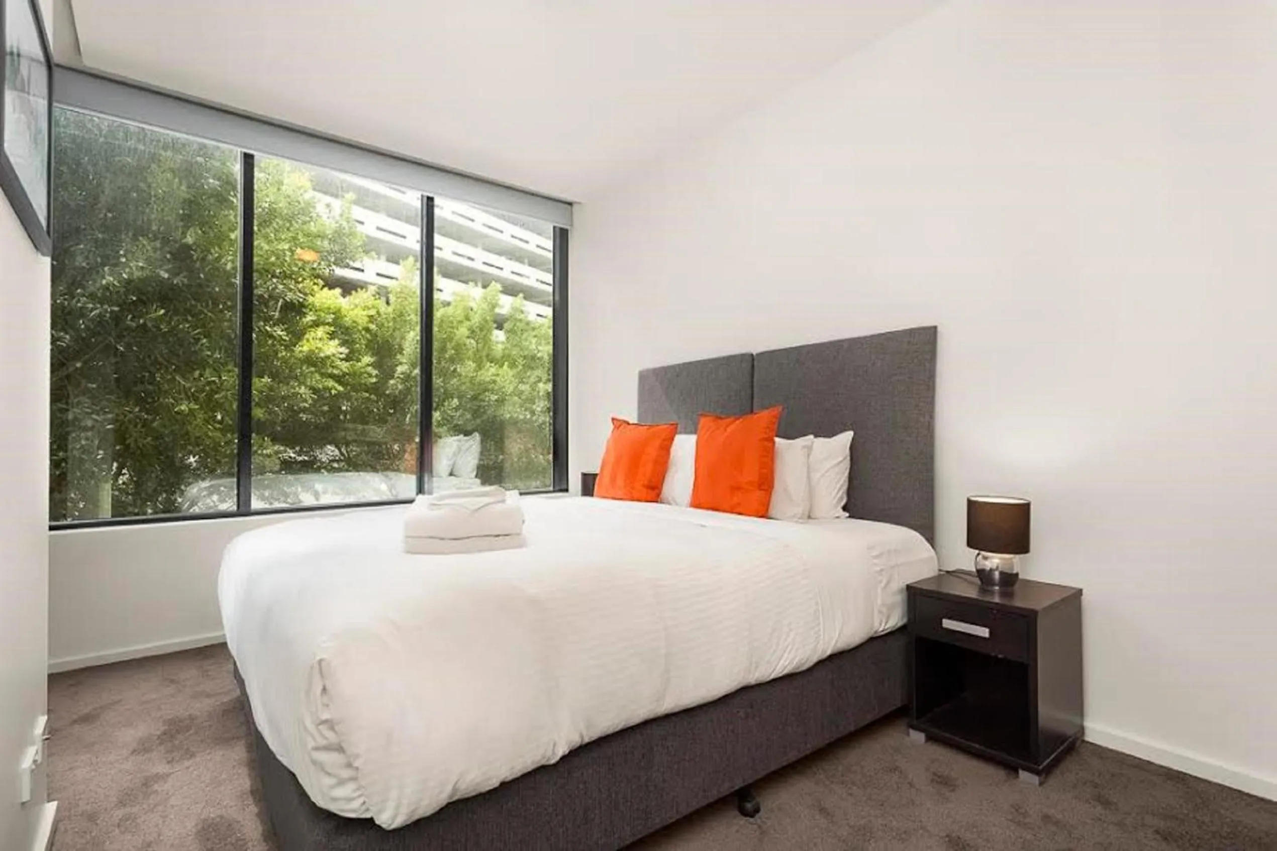 Bedroom, Bed in Melbourne Holiday Apartments Flinders Wharf