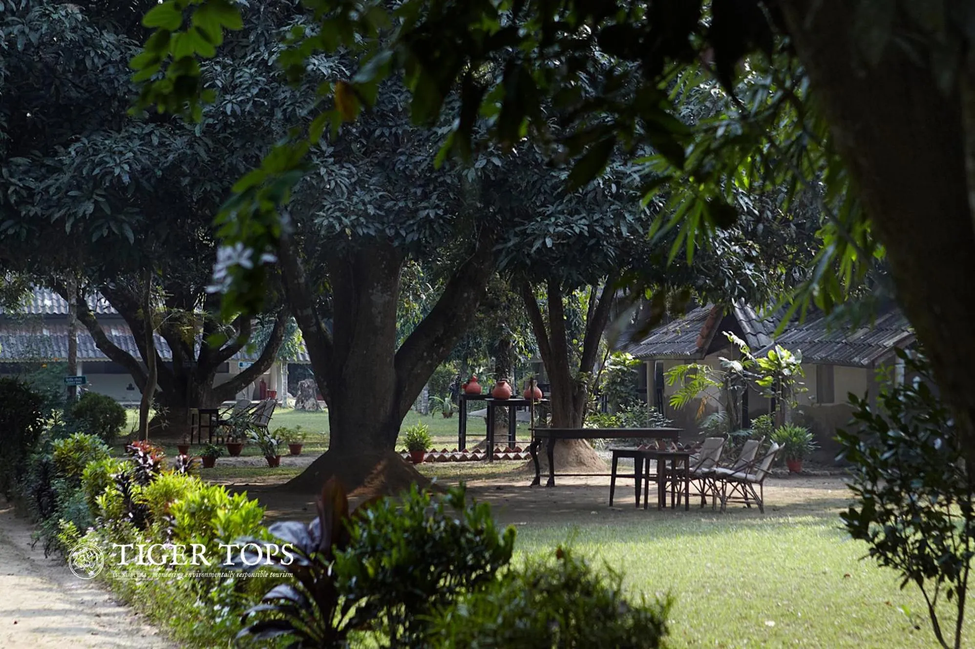 Garden view in Tiger Tops Tharu Lodge