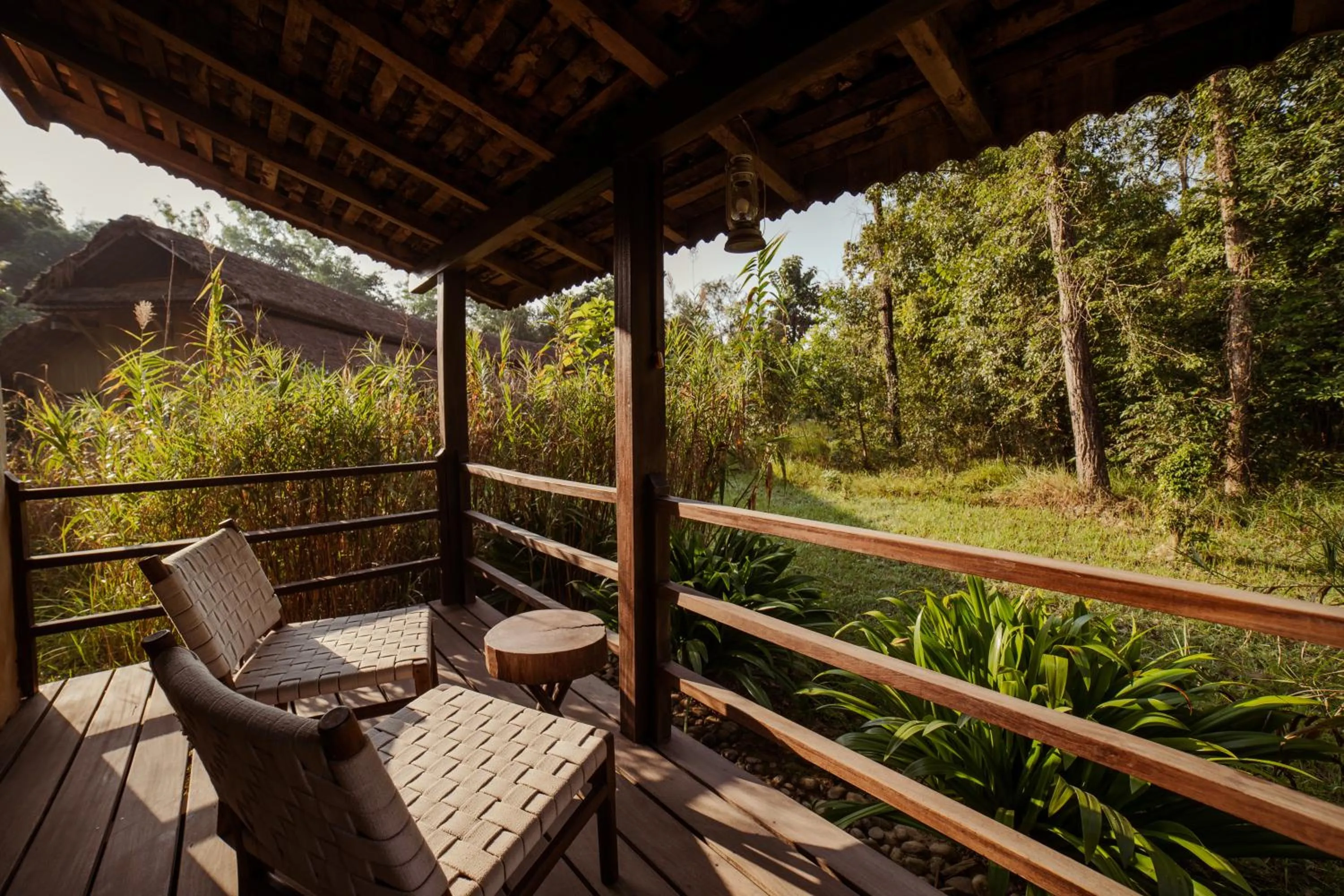 Patio in Tiger Tops Karnali Lodge
