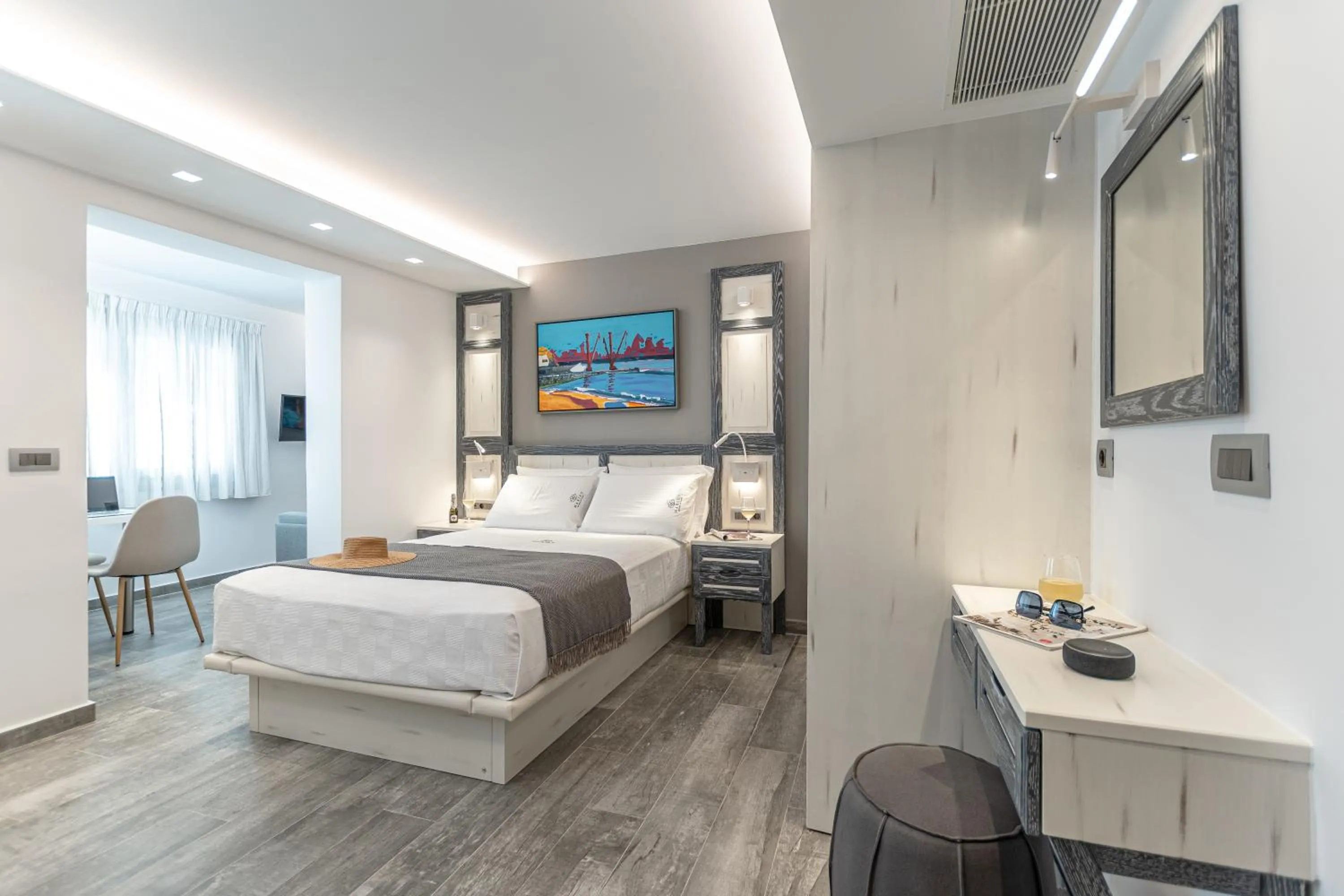 Bed in Mariet Naxos Elegant Suites