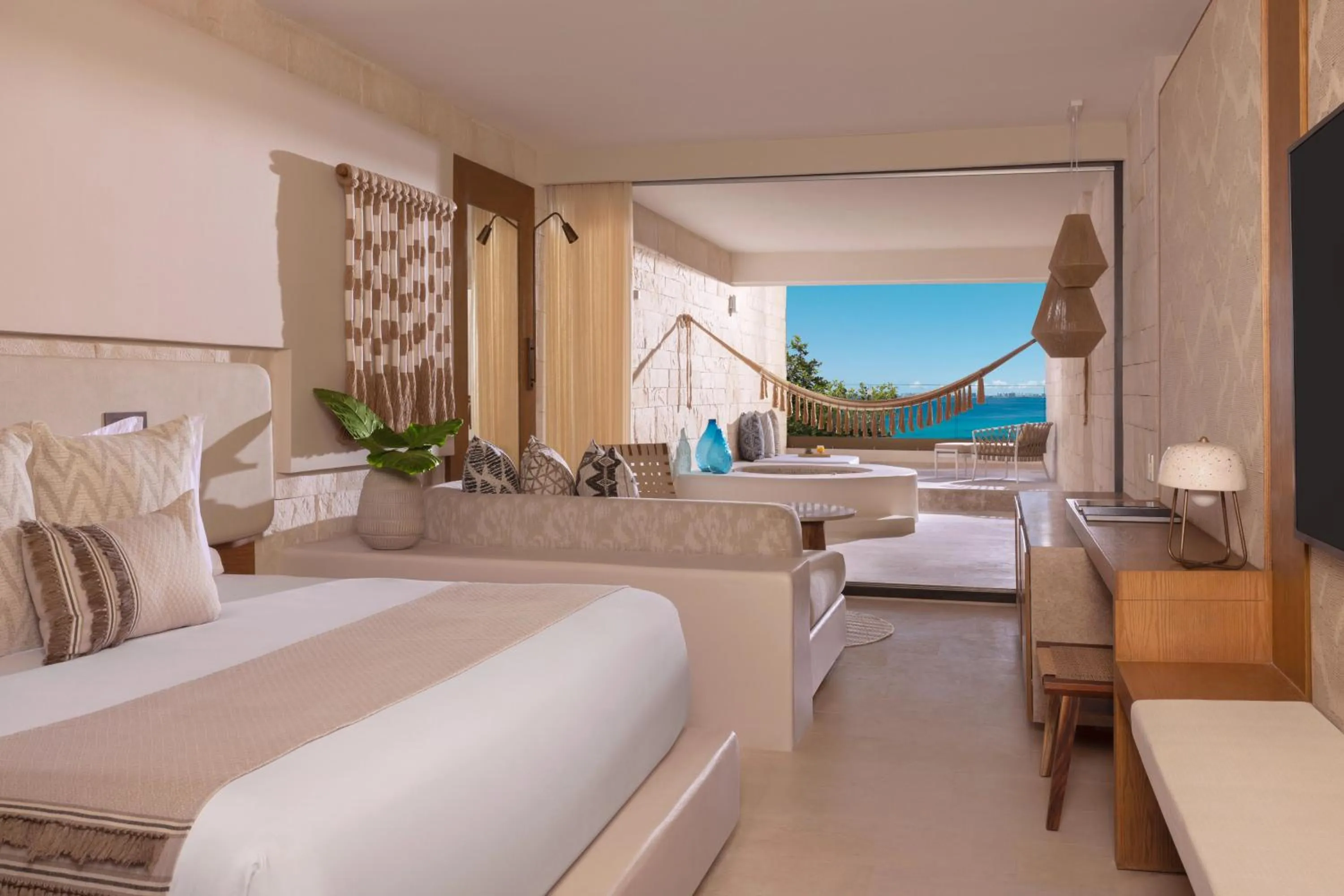 Bedroom, Bed in Impression Isla Mujeres by Secrets - Adults Only - All Inclusive