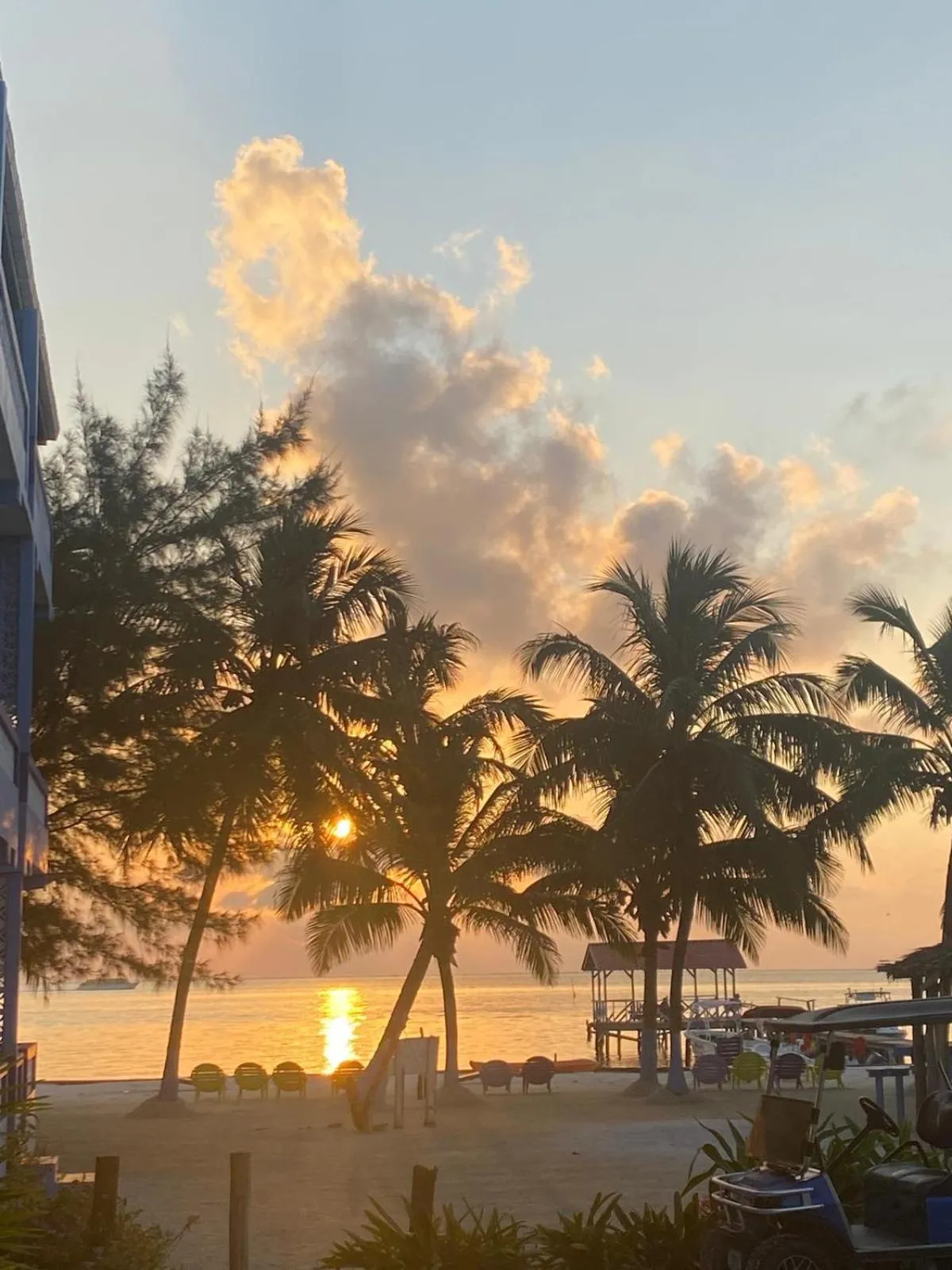 Sunrise in Anchorage Beach Resort Caye Caulker