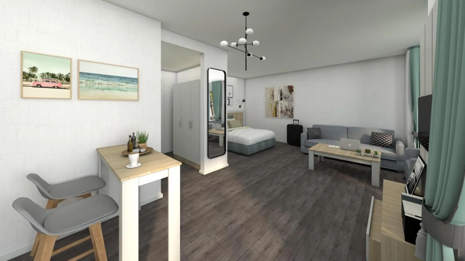 Living room, Bed in Weseler Wirtshaus Appartements