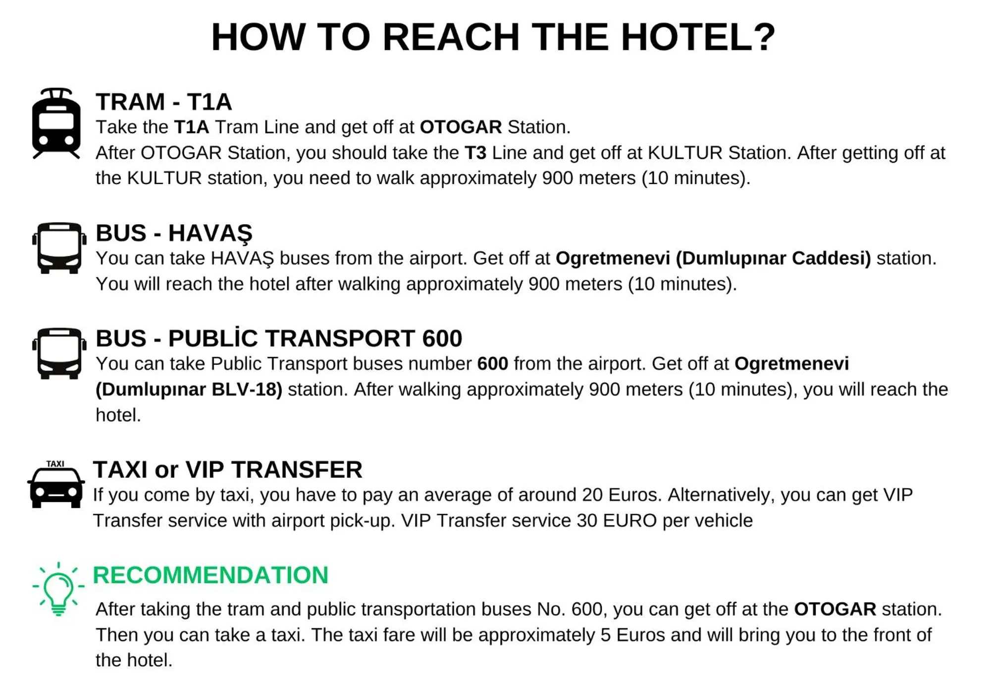 Text overlay in Antalya Residence Hotel