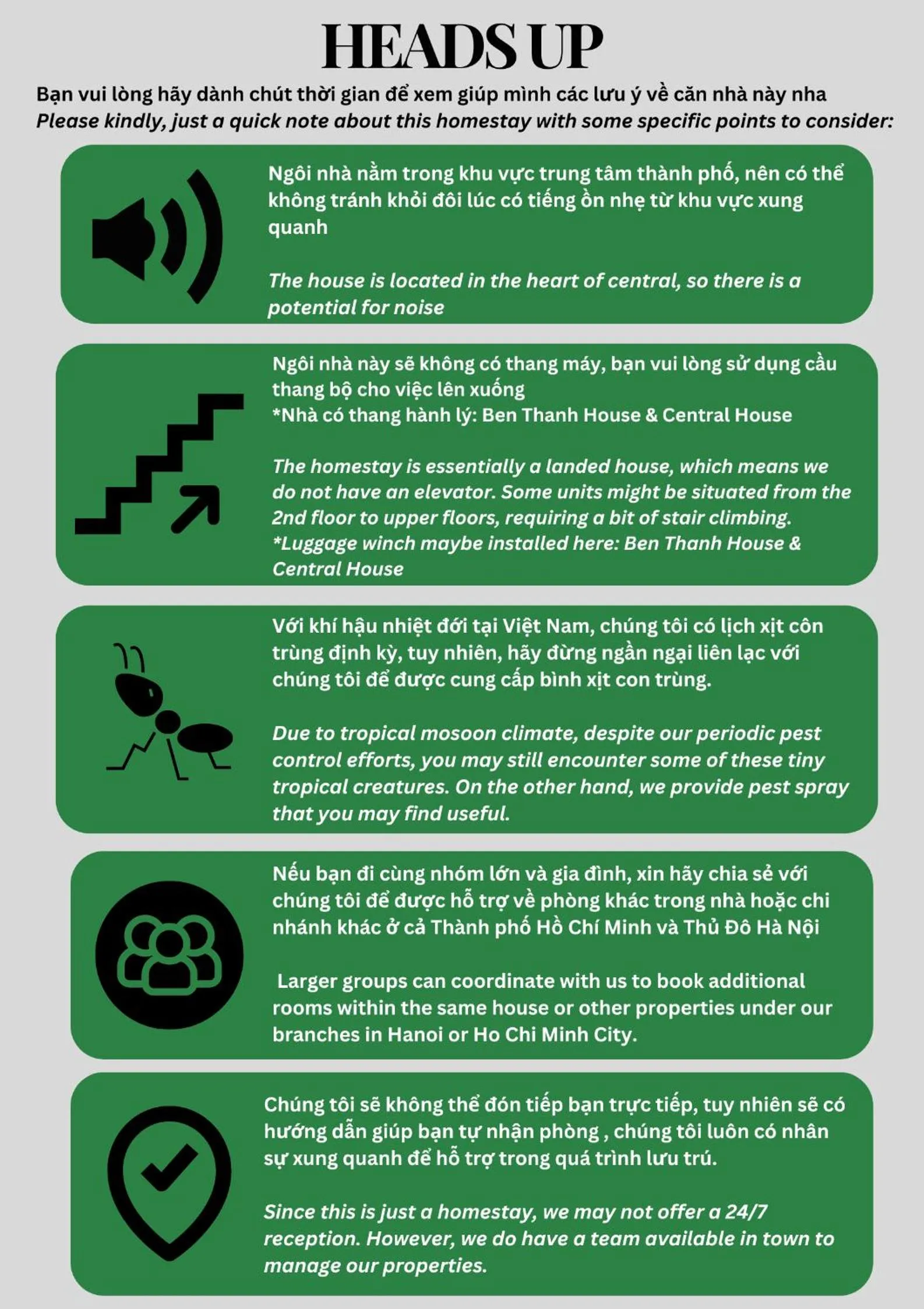 Text overlay in HoLo Central Saigon - Serviced HomeStay