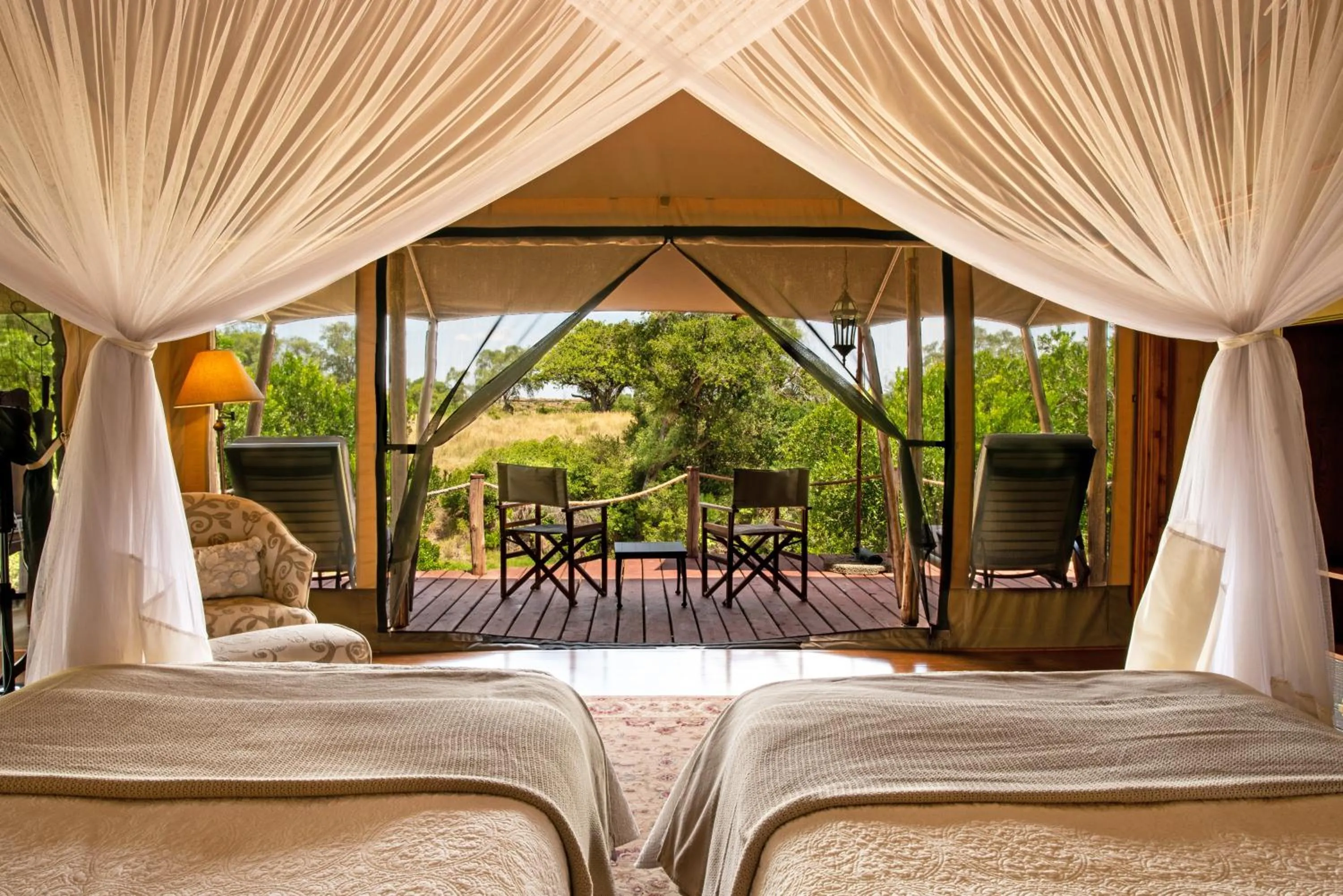 Bed in Elewana Sand River Mara