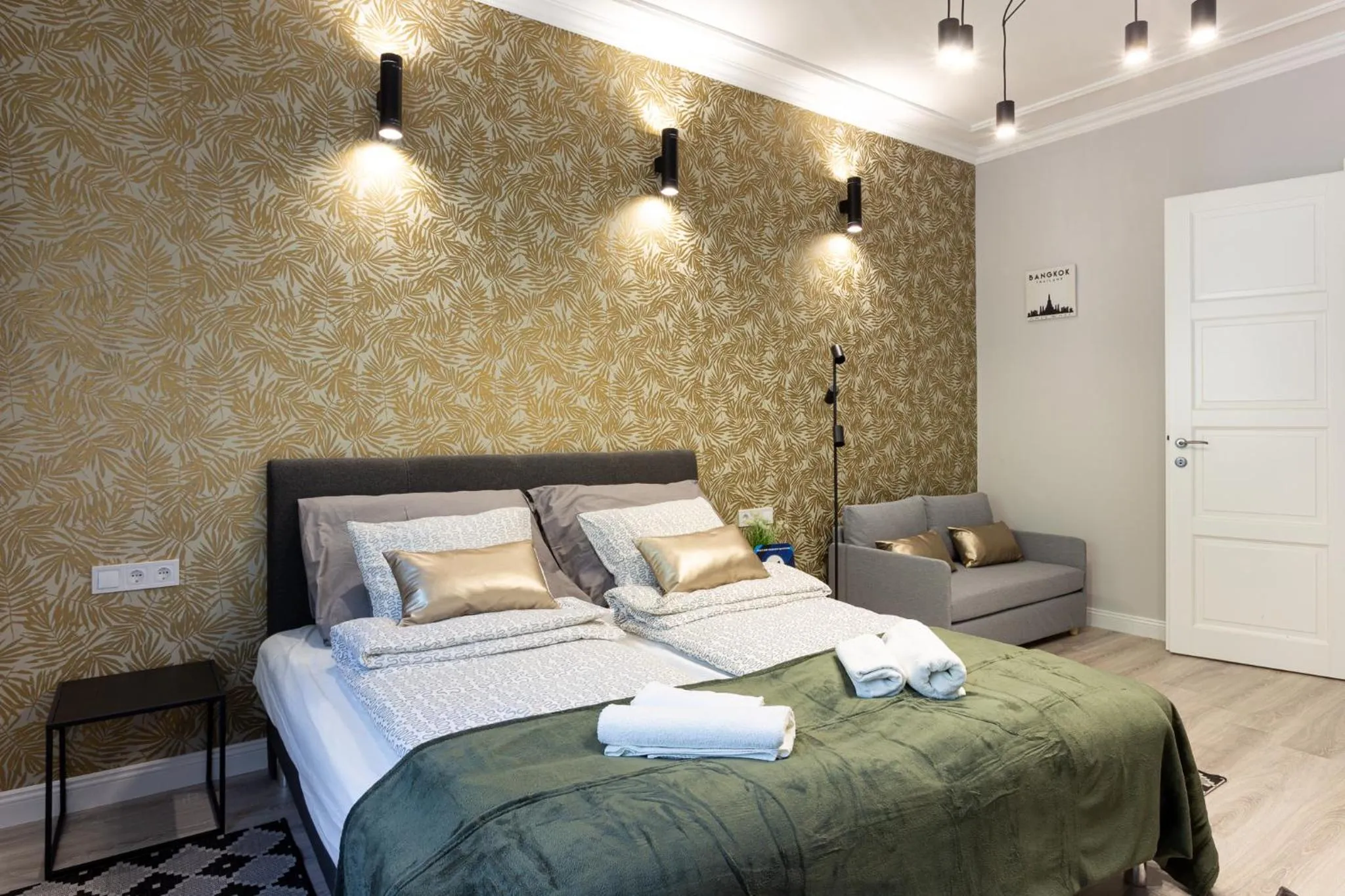 Bed in Buda Castle Serpentine Apartments