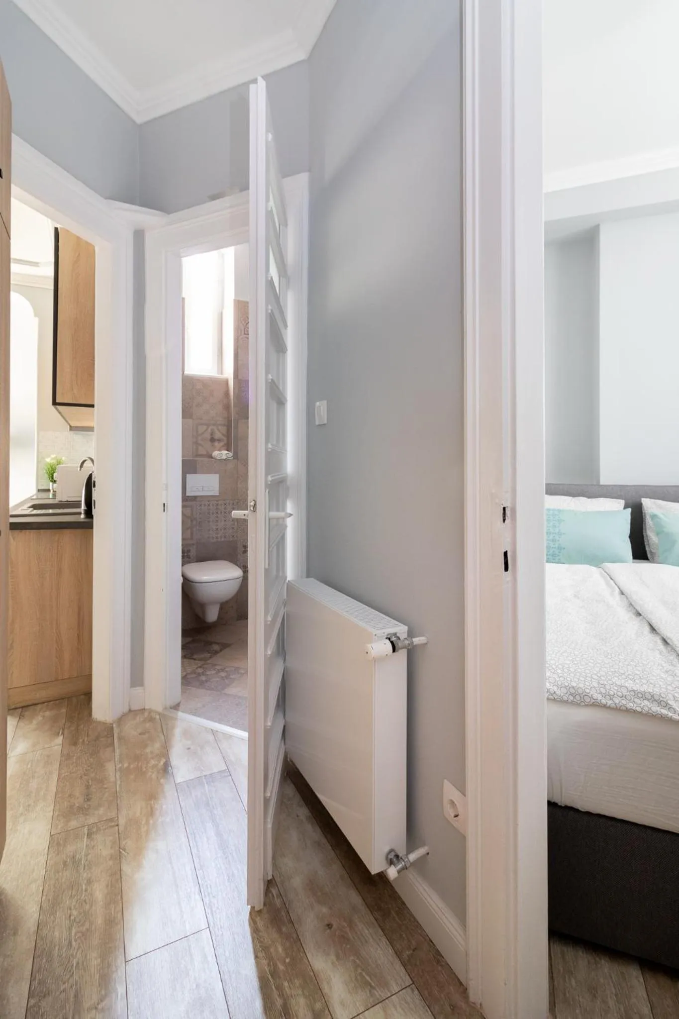 Bed in Buda Castle Serpentine Apartments