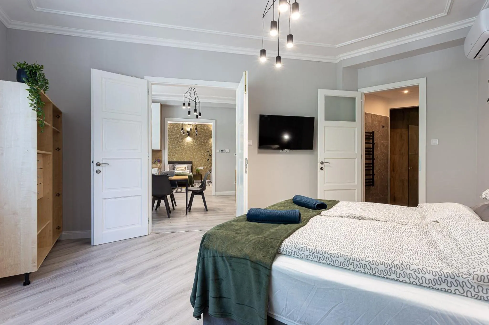 Bed in Buda Castle Serpentine Apartments