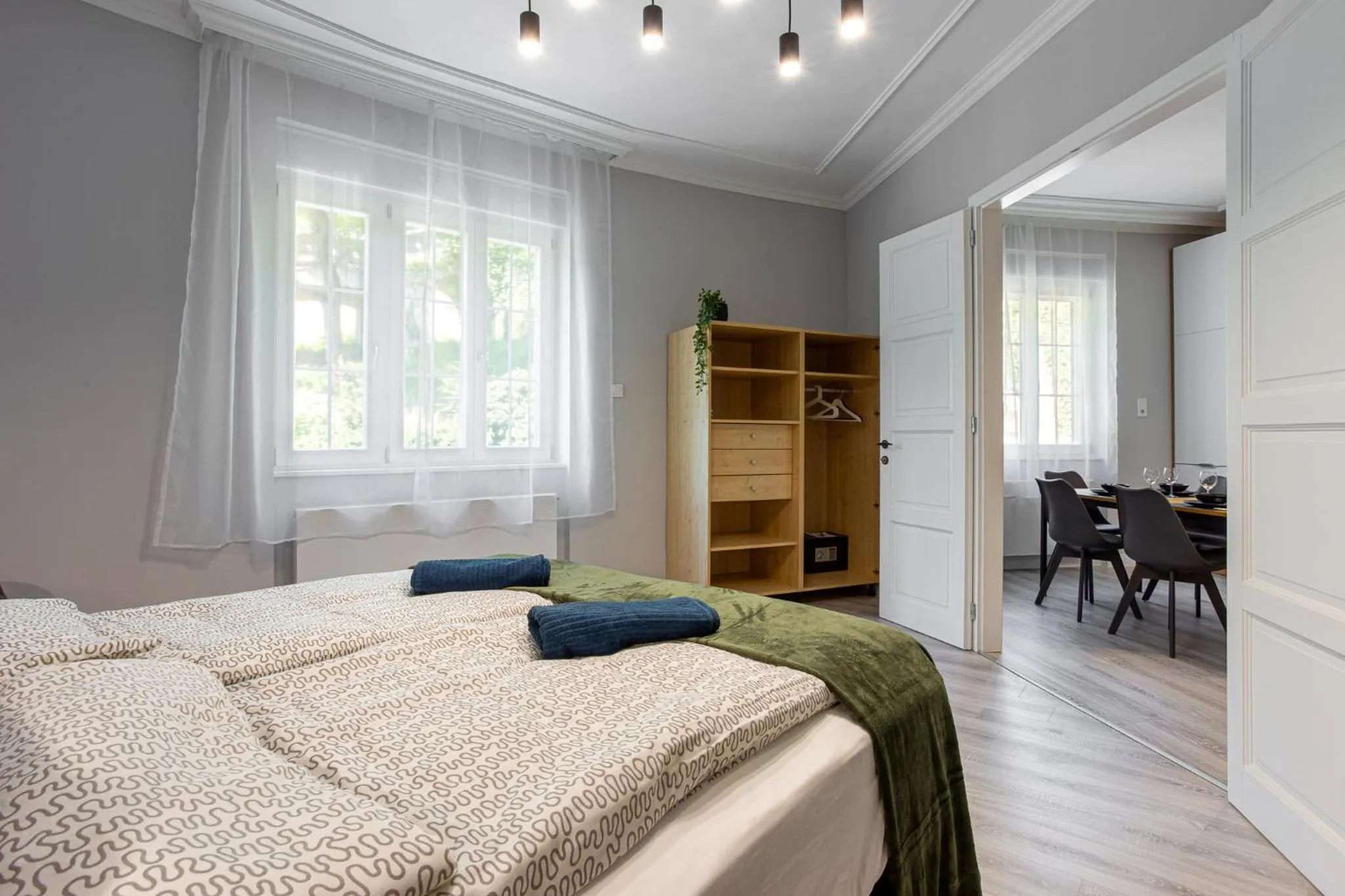 Bed in Buda Castle Serpentine Apartments