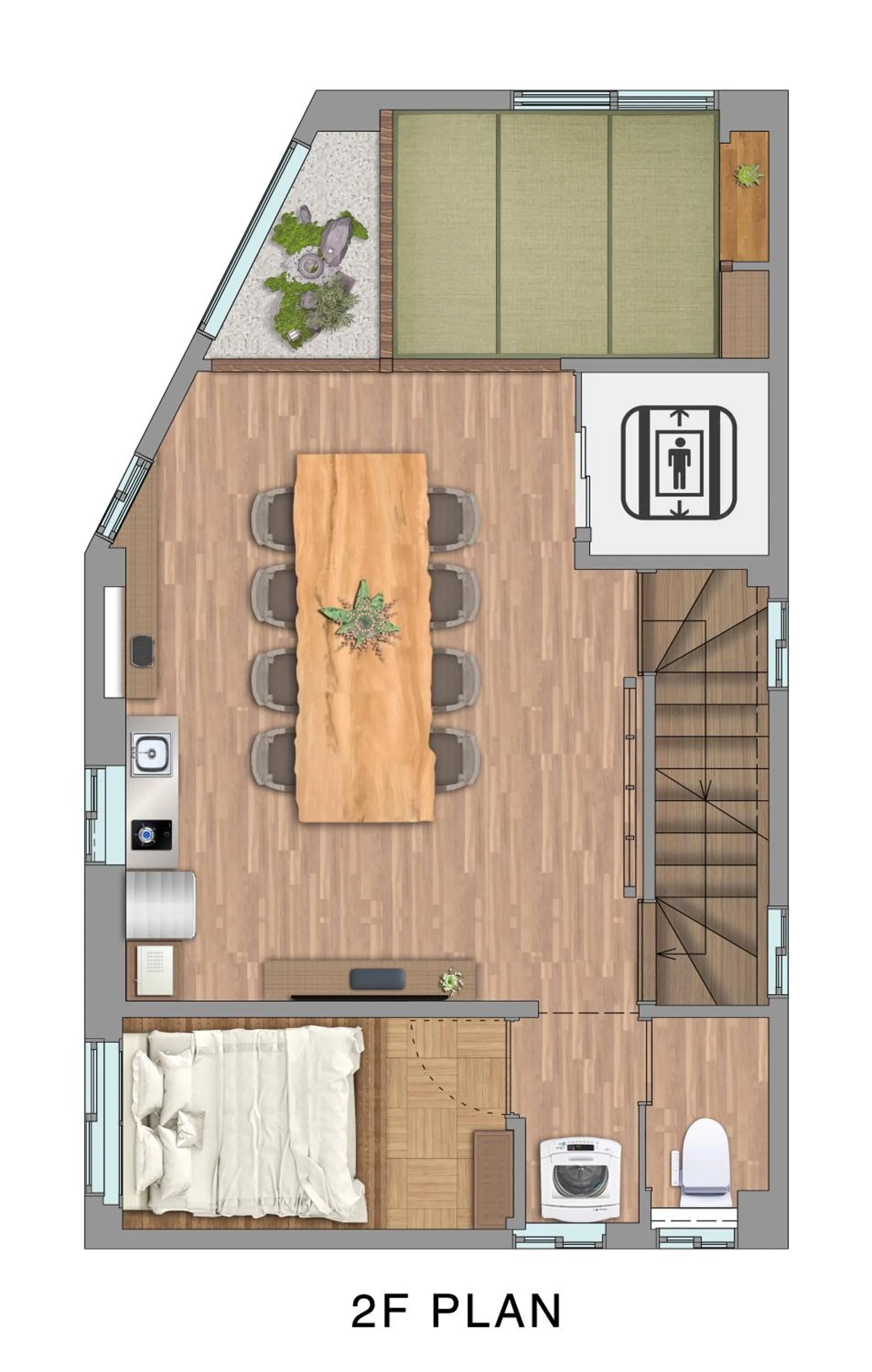 Photo of the whole room in 古今 天下茶屋 with a private parking lot and a half open-air bath and direct to KIX