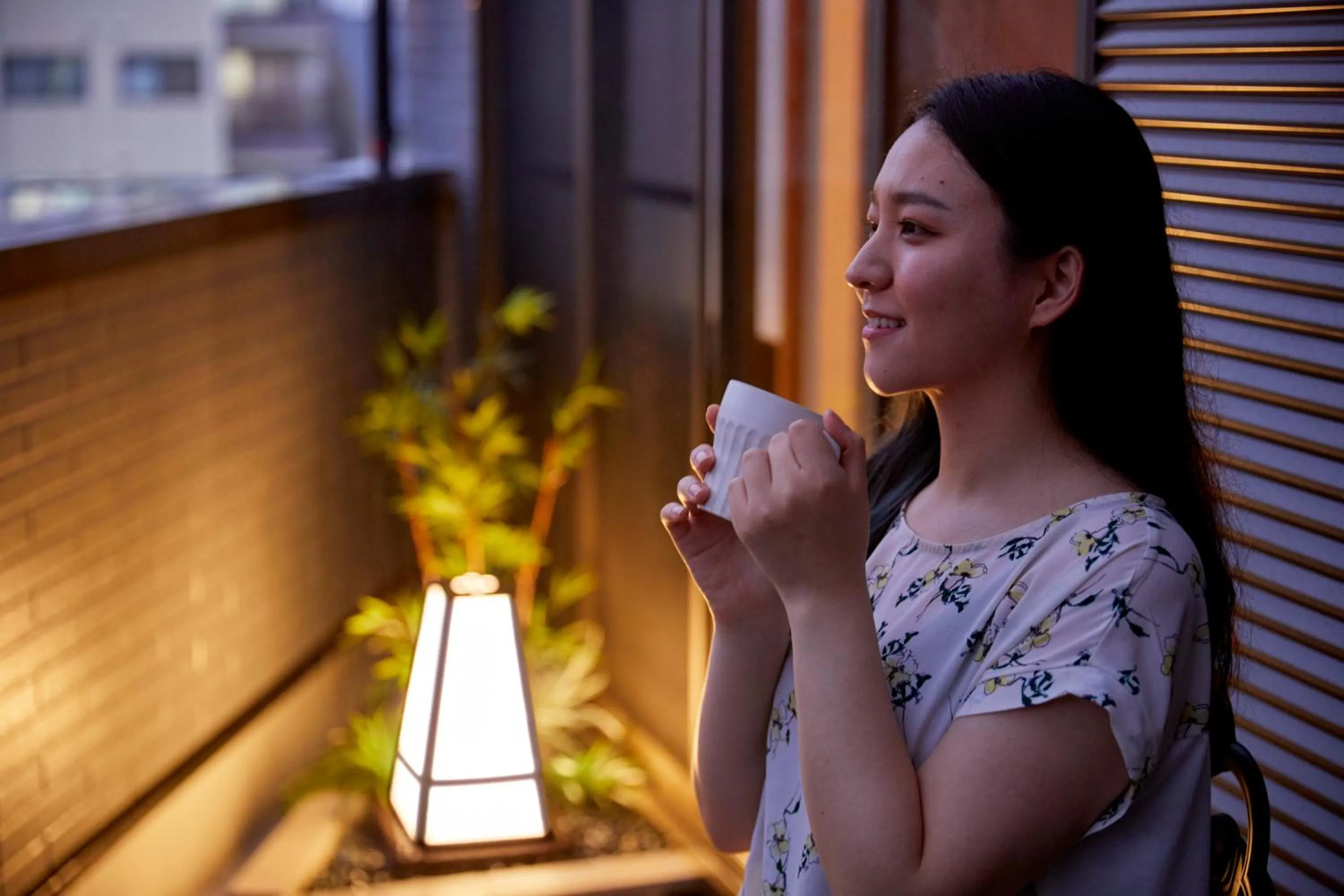 Balcony/Terrace in 古今 天下茶屋 with a private parking lot and a half open-air bath and direct to KIX