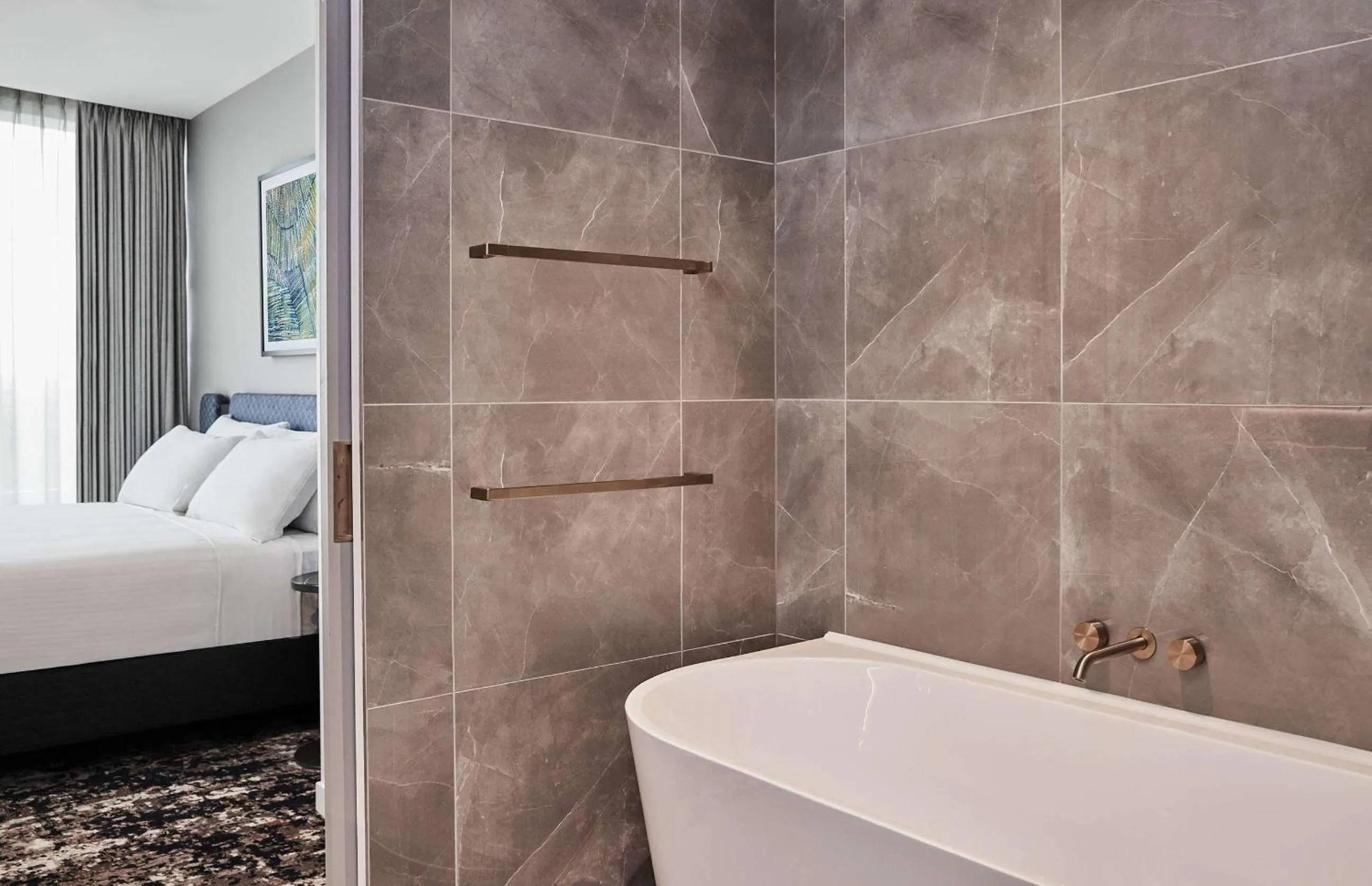 Bedroom, Bed in Adina Apartment Hotel Melbourne, Pentridge