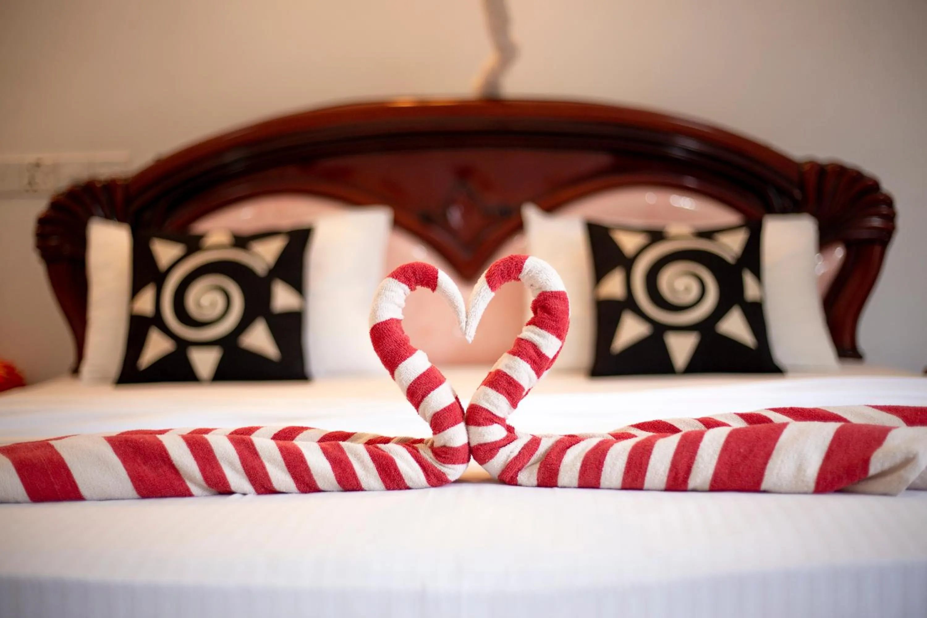 Bed in Peacock Reach Hotel