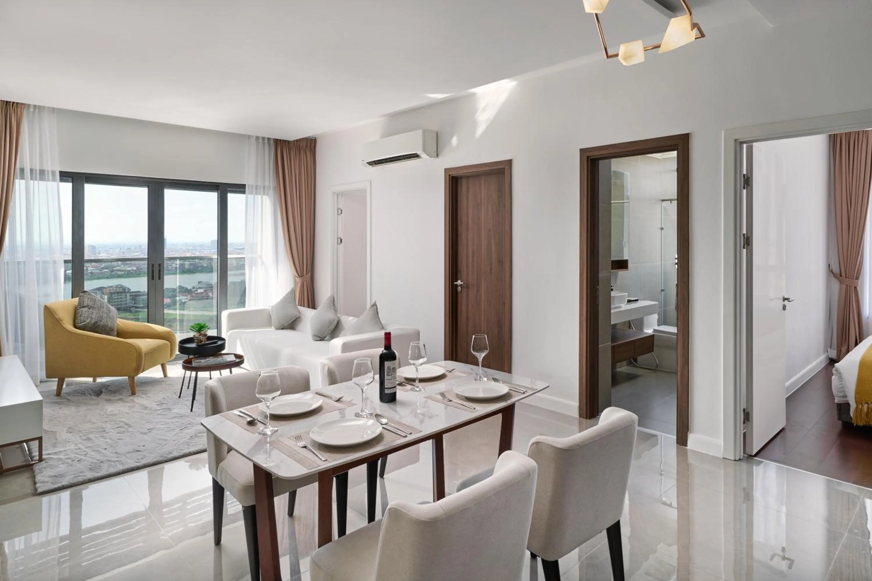 Living room in The Peninsula Phnom Penh