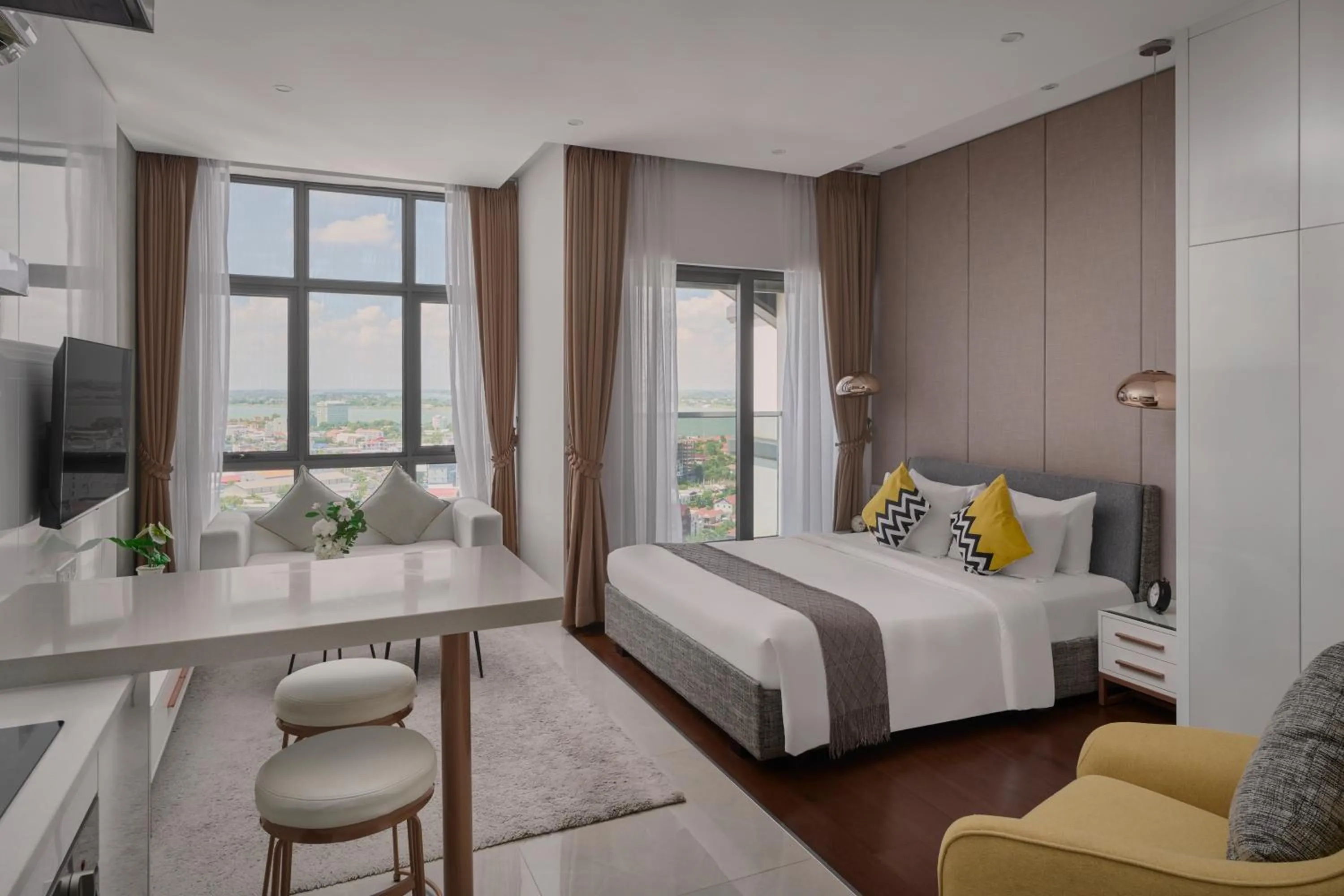 Bed in The Peninsula Phnom Penh