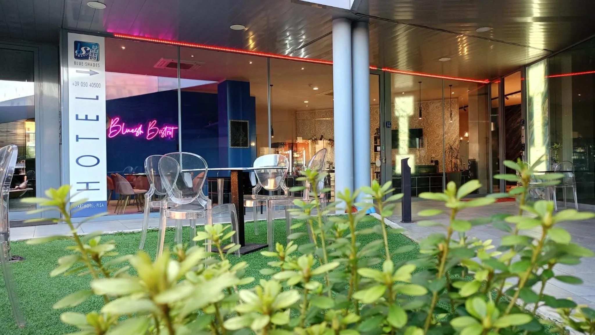 Facade/entrance in Blue Shades Hotel