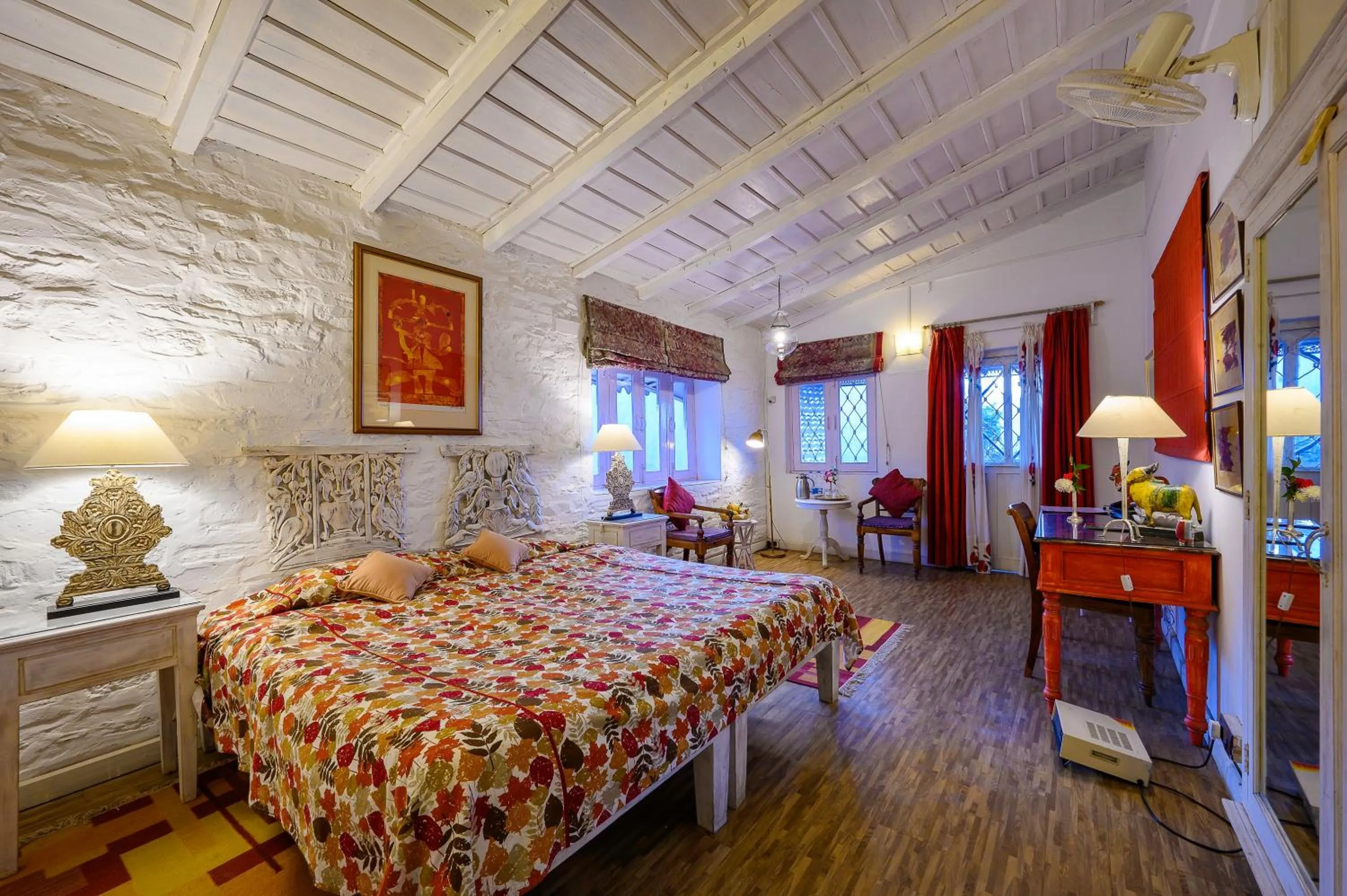 Bedroom, Bed in Neemrana's - Ramgarh Bungalows