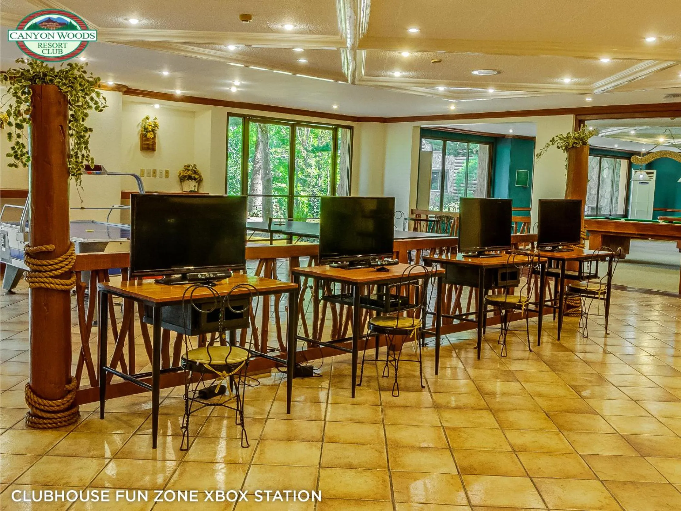 Communal lounge/ TV room in Canyon Woods Resort Club Tagaytay