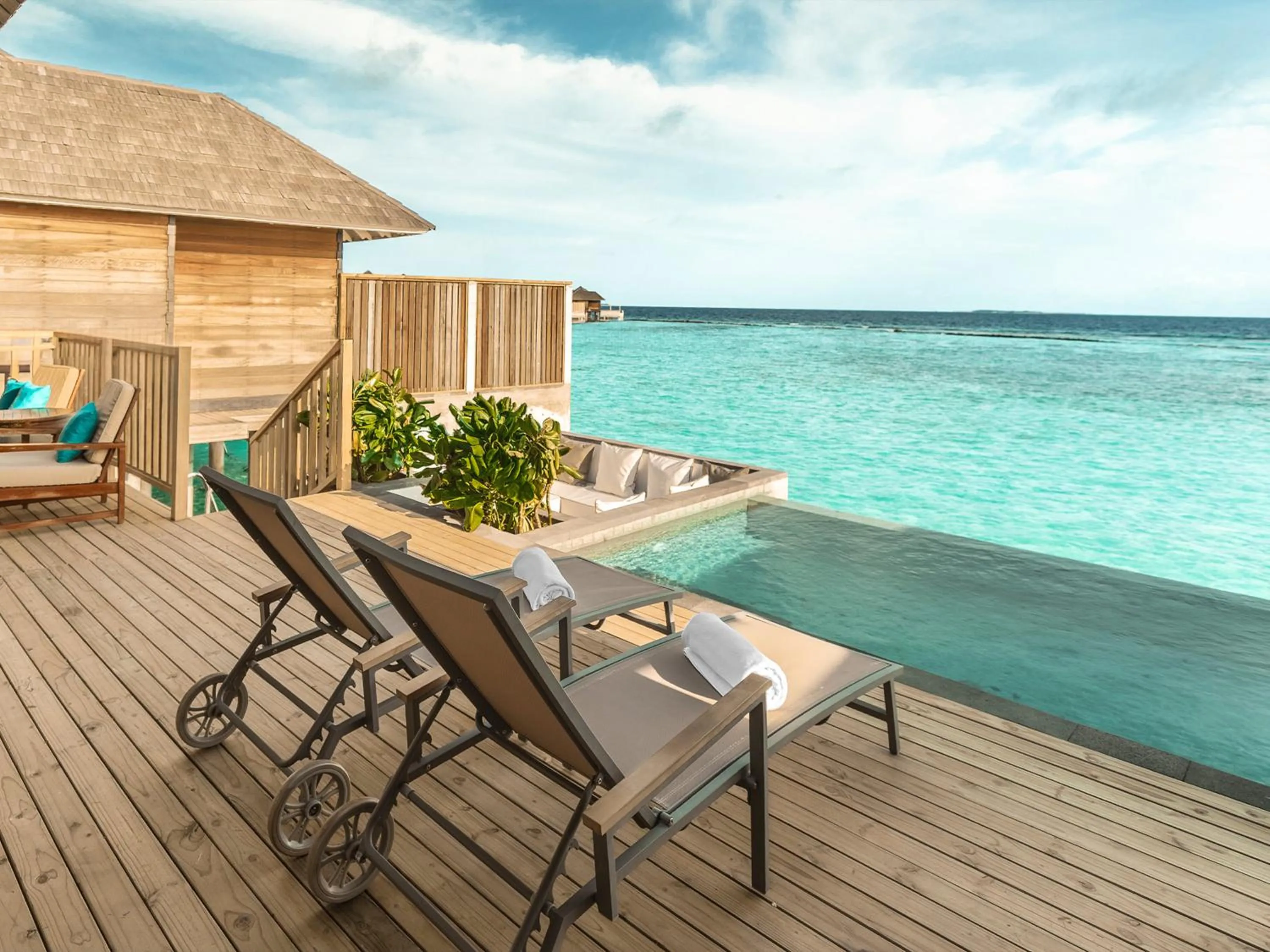 Pool view in Sun Siyam Iru Fushi with Free Transfer