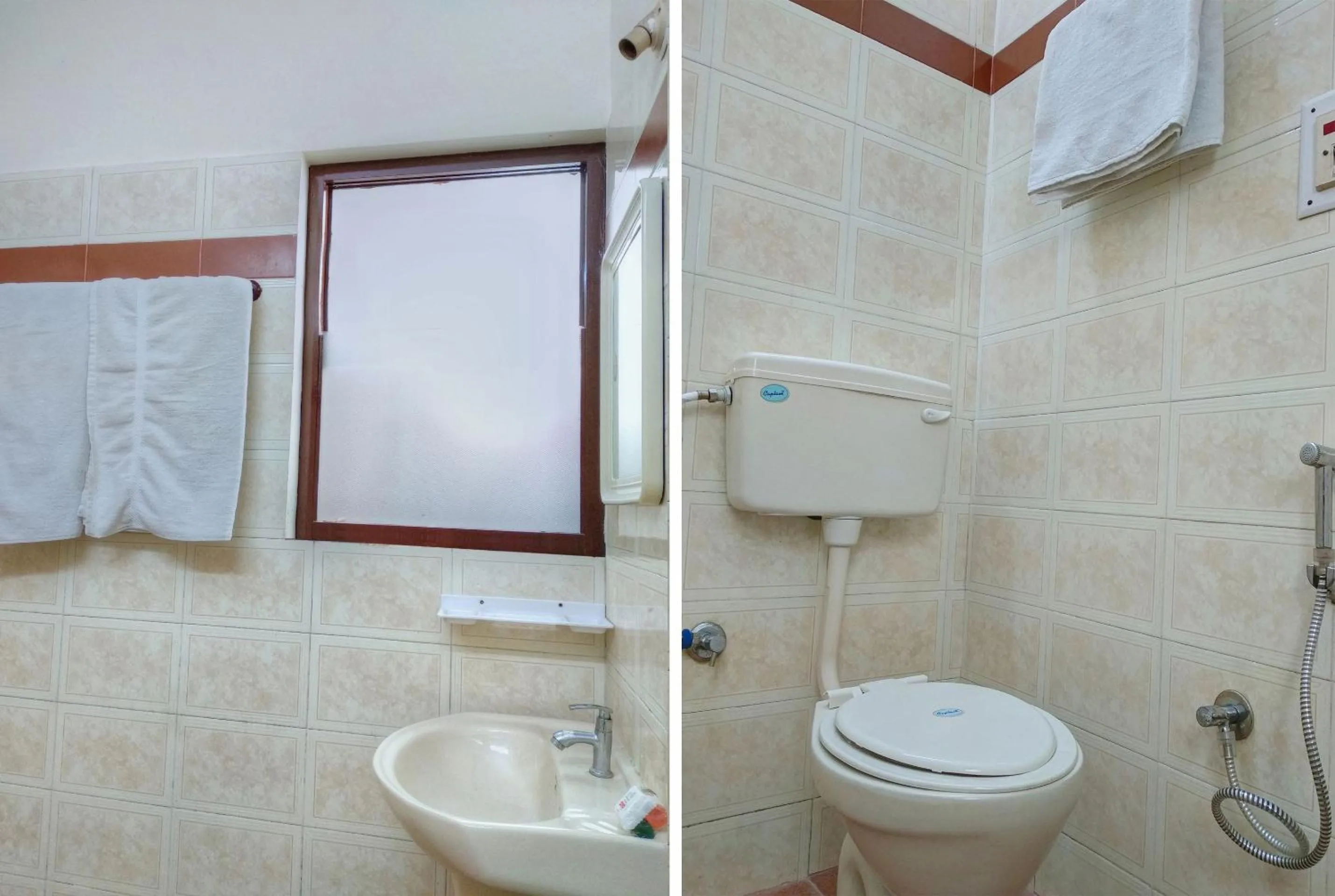 Bathroom in Super Hotel O Shree Mookambika Guest House Near Sri Someshwara Swami Temple