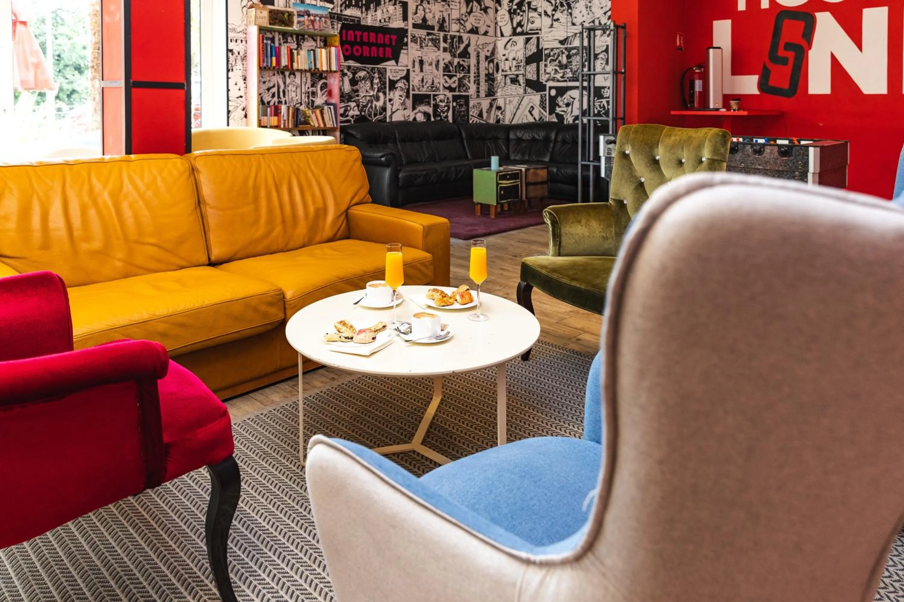 Seating area in Hostel Link