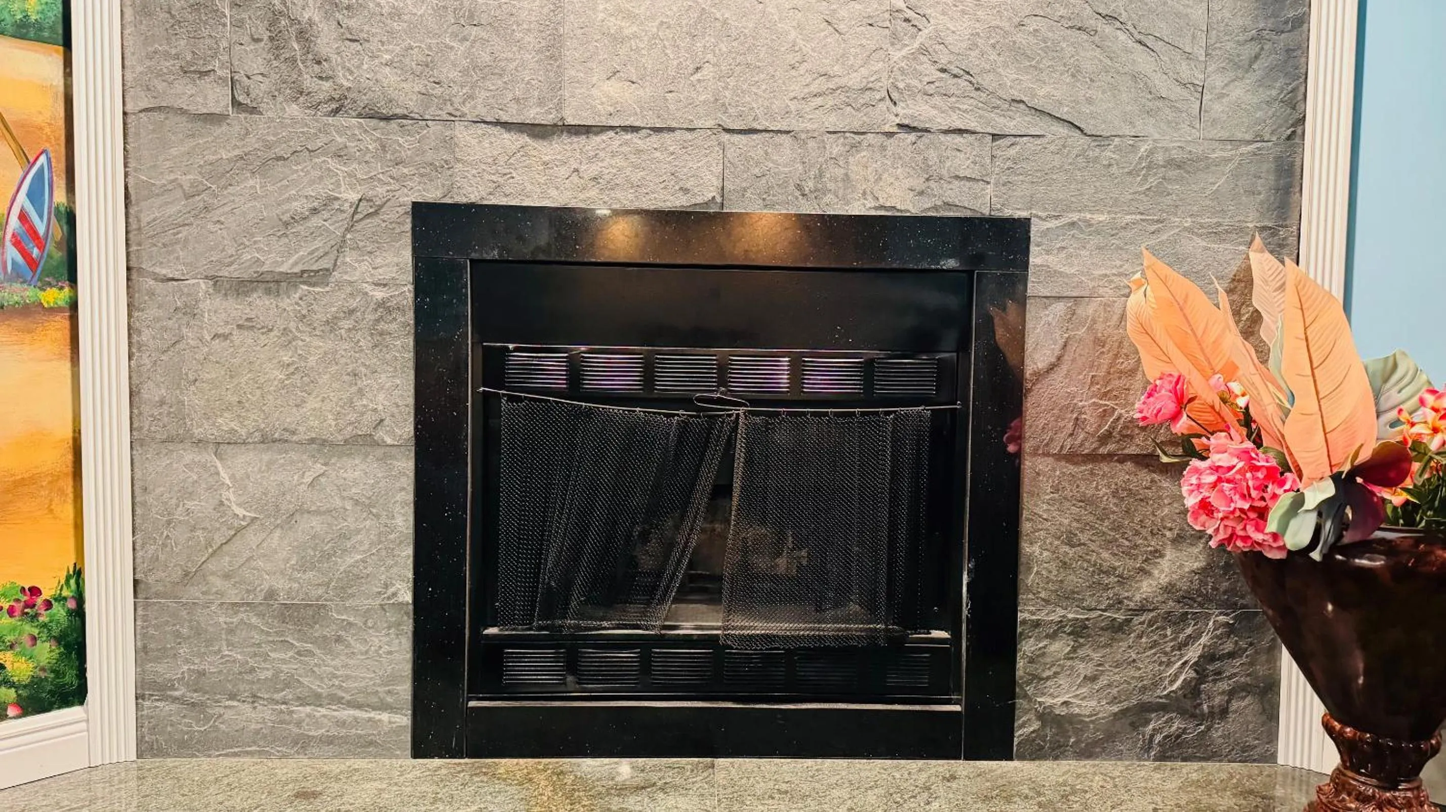 fireplace in Inn of the Dove Harrisburg-Hershey Romantic Suites