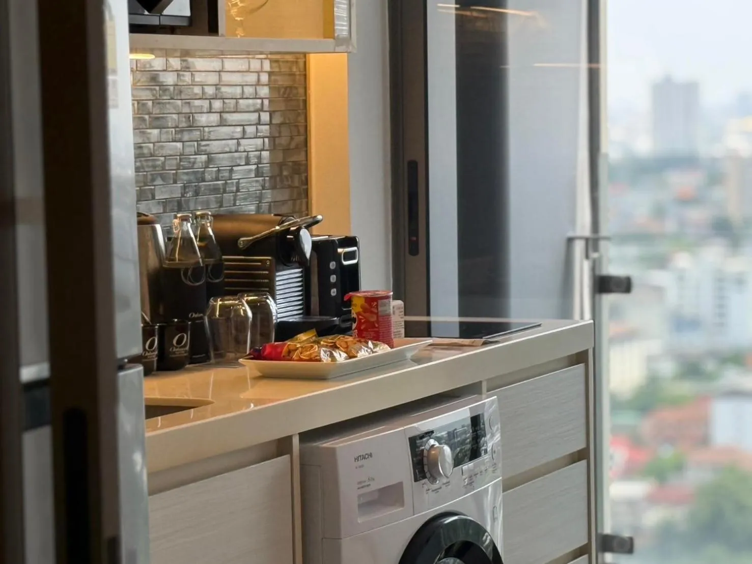 kitchen in Oakwood Suites Tiwanon Bangkok
