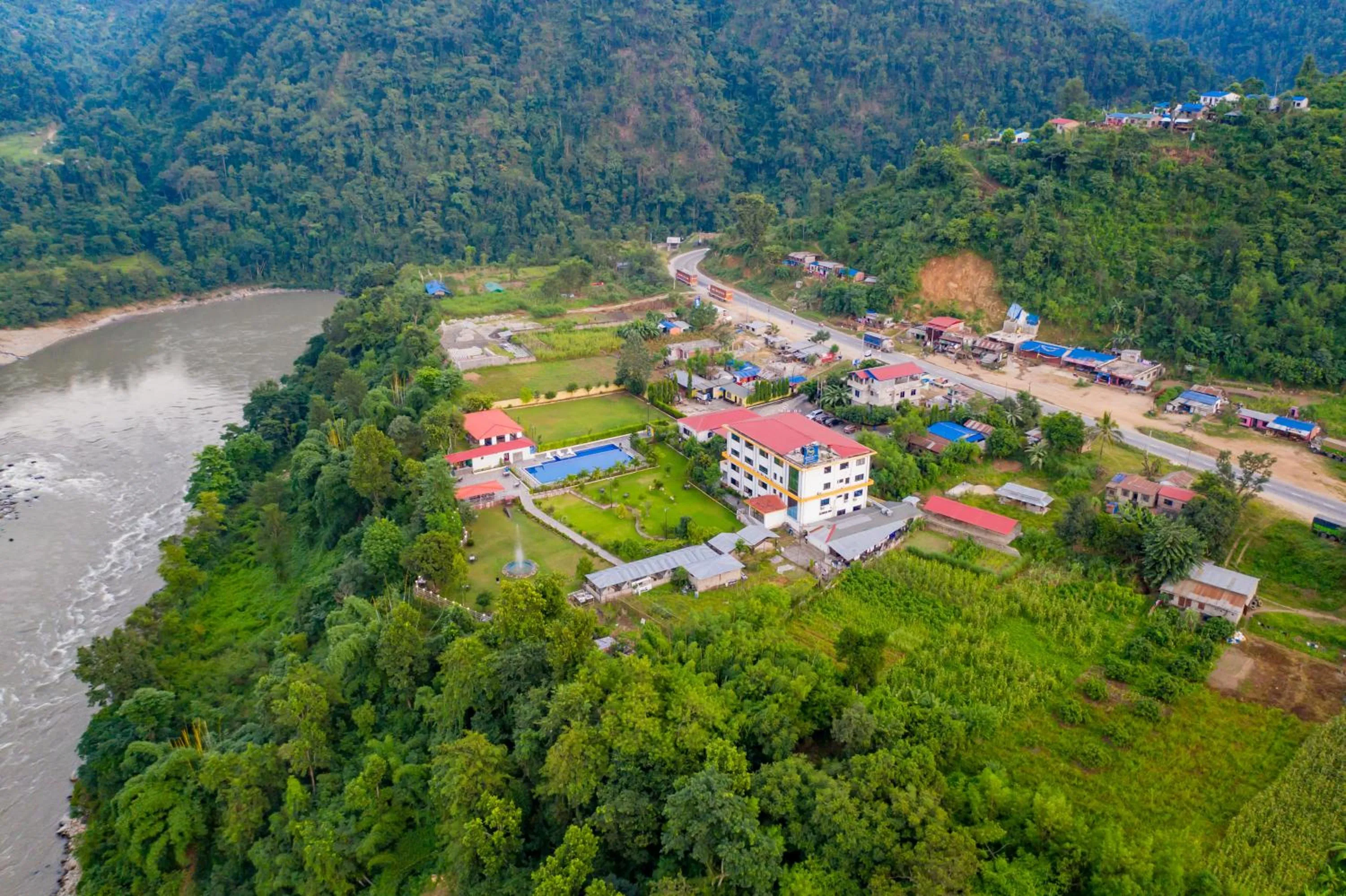 Bird's eye view in Siddhartha Riverside Resort, Chumlingtar