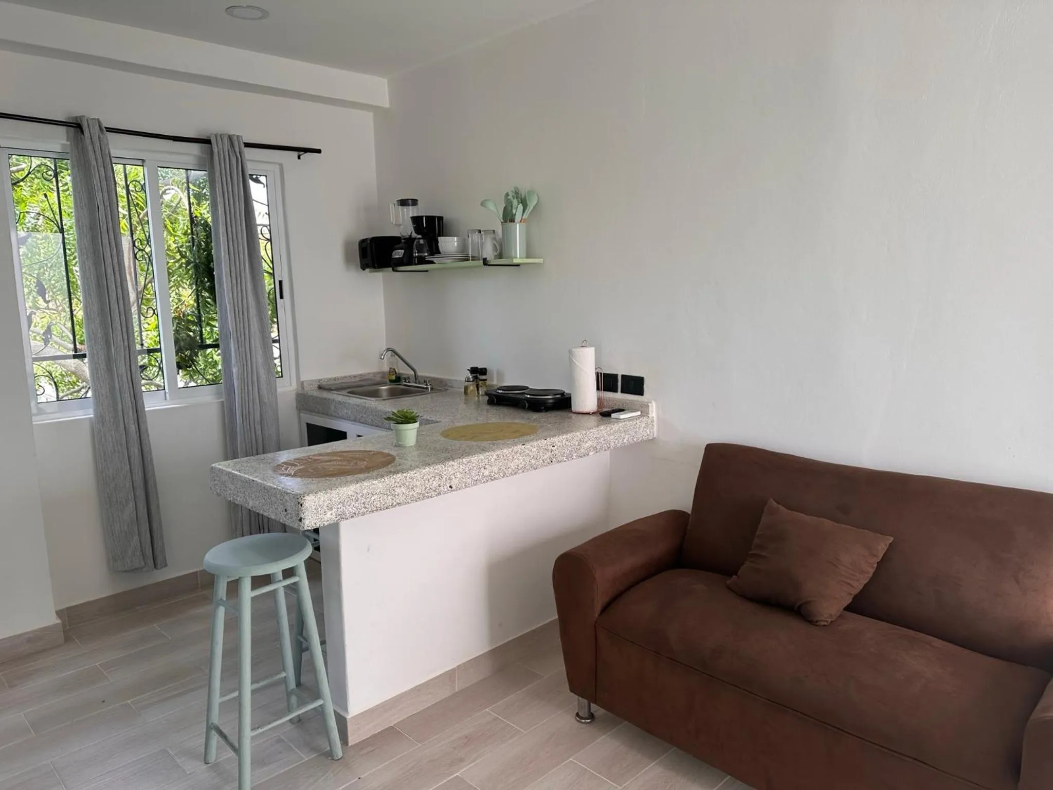 Living room in La Quinta Caribeña