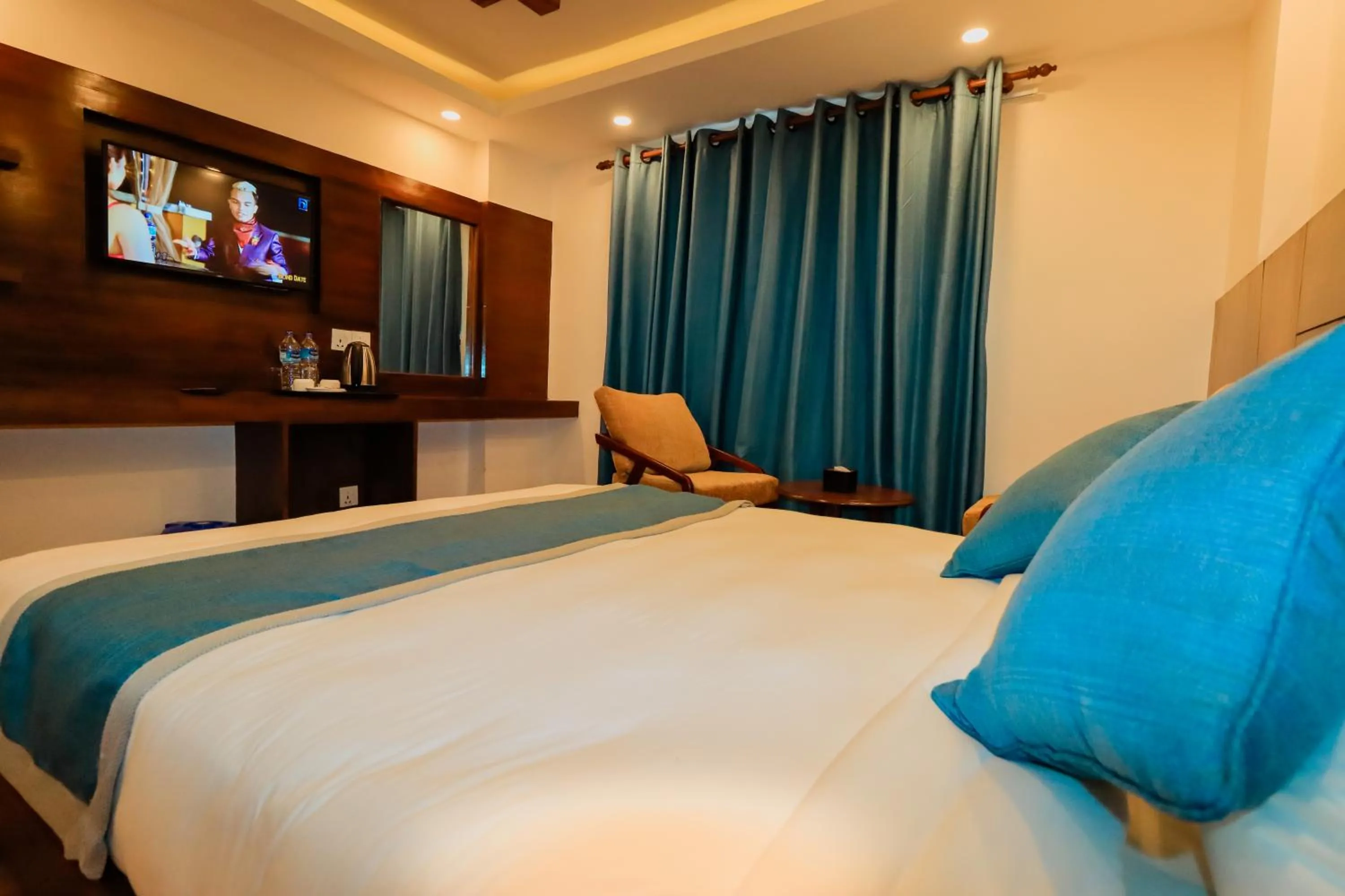 Photo of the whole room, Bed in Kathmandu Aagantuk Hotel