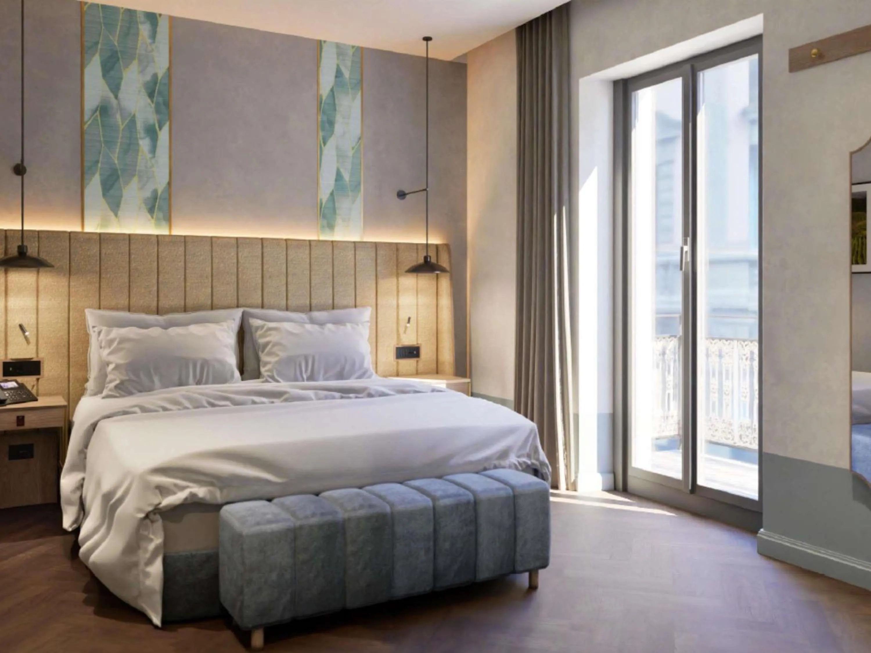 Bedroom, Bed in Hotel Giacomo Morra Alba - Handwritten Collection