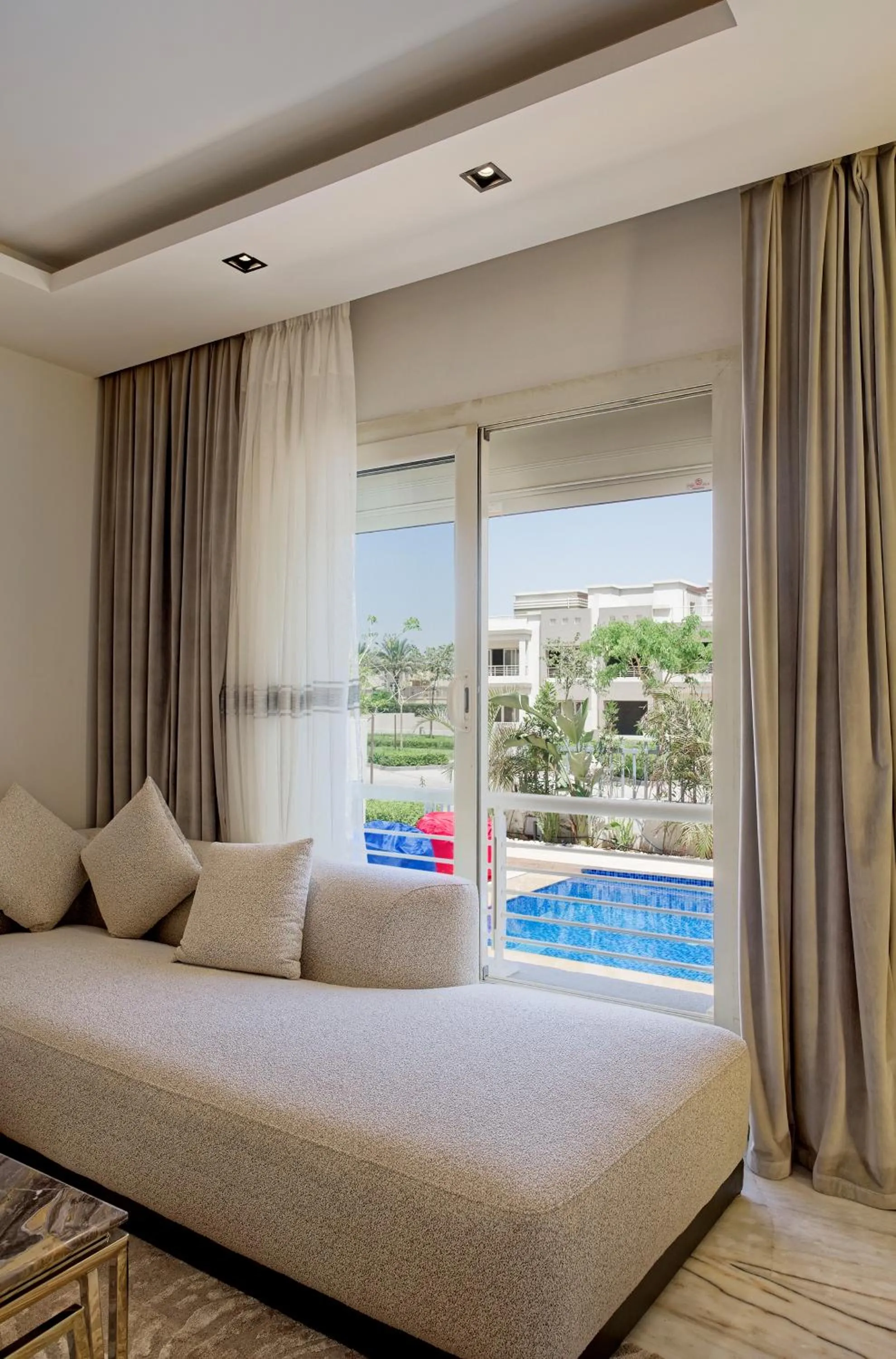 Living room, Bed in VESTA - Cairo Festival City Residence