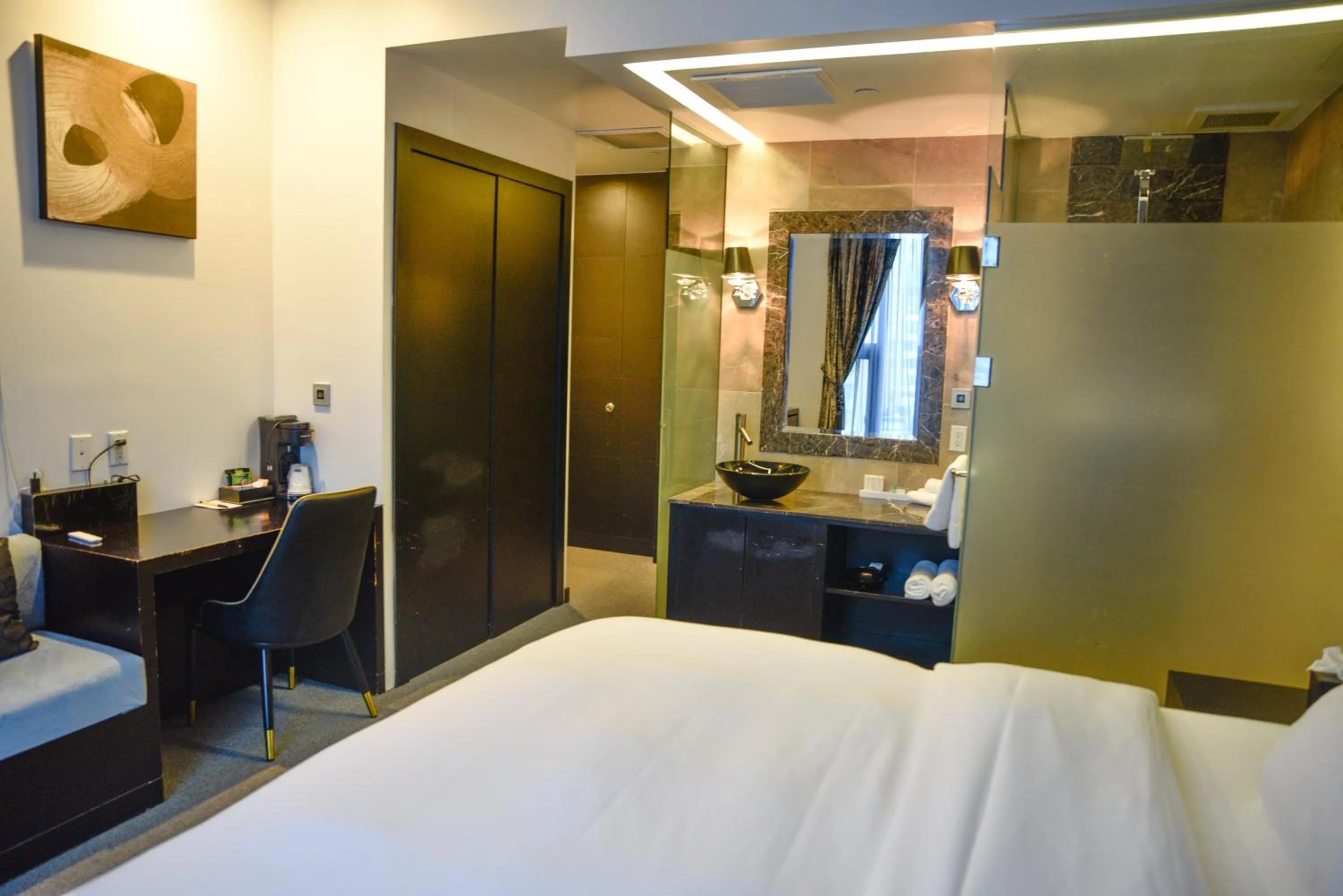 Bathroom, Bed in The One Boutique Hotel