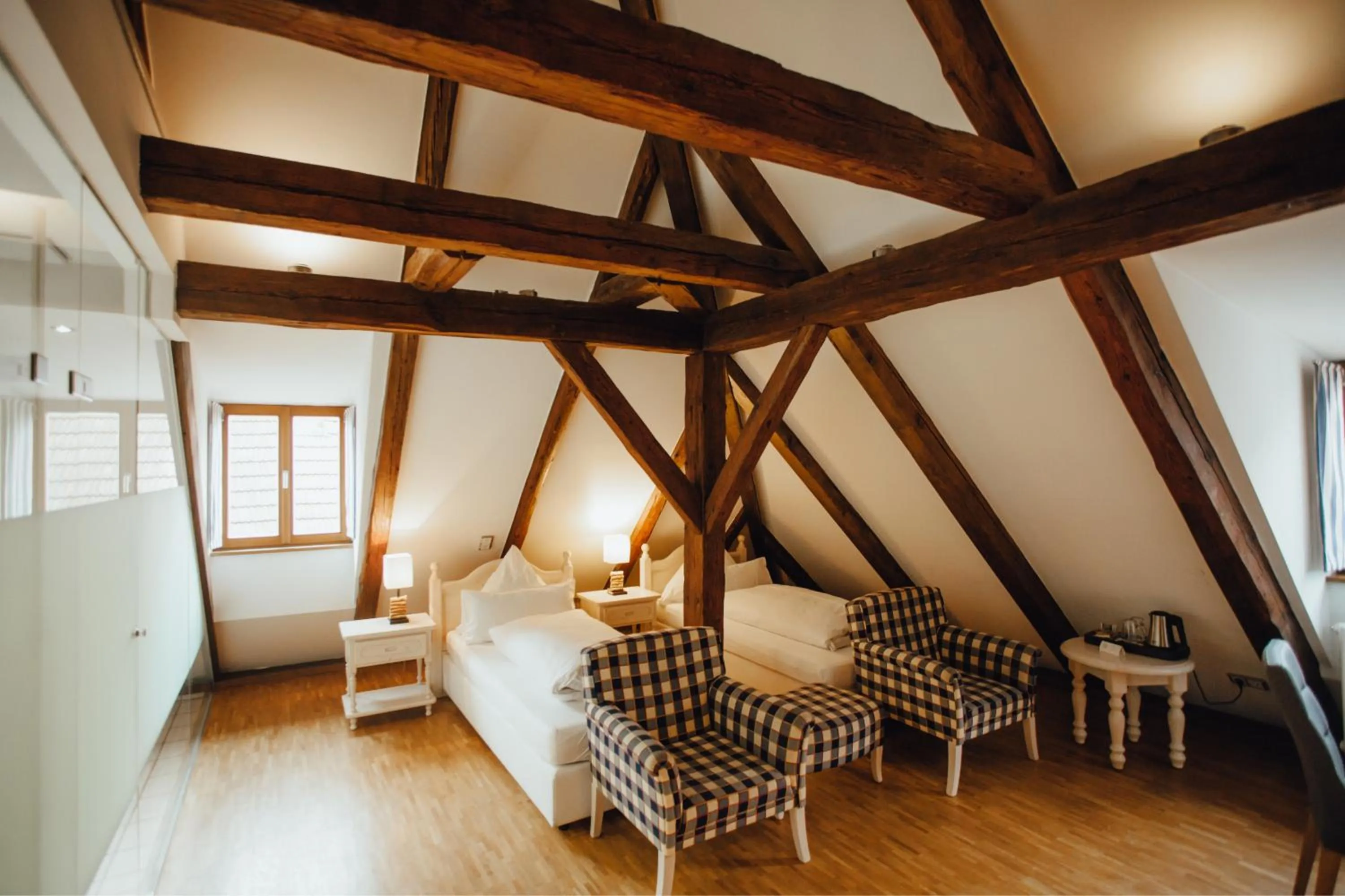 Photo of the whole room, Bed in Hotel "Alter Pfarrhof"