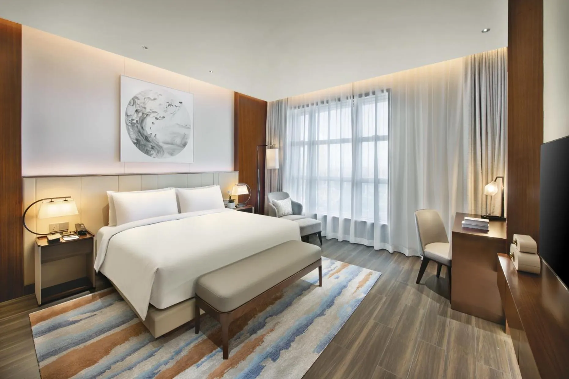 Bedroom, Bed in Oakwood Residence Foshan