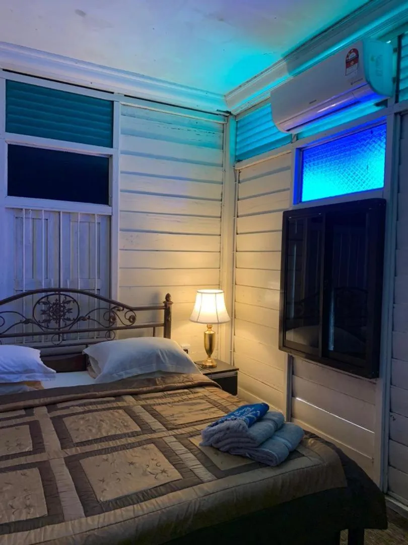 Bed in HOMESTAY Kampong KOTA AUR Resort with swimming pool, Kepala Batas, SEBERANG PERAI, PENANG -MOTAC registered Awarded ASEAN homestay standard Malaysia AWARD 2023-2028 Only 3 minutes from viral KG AGONG
