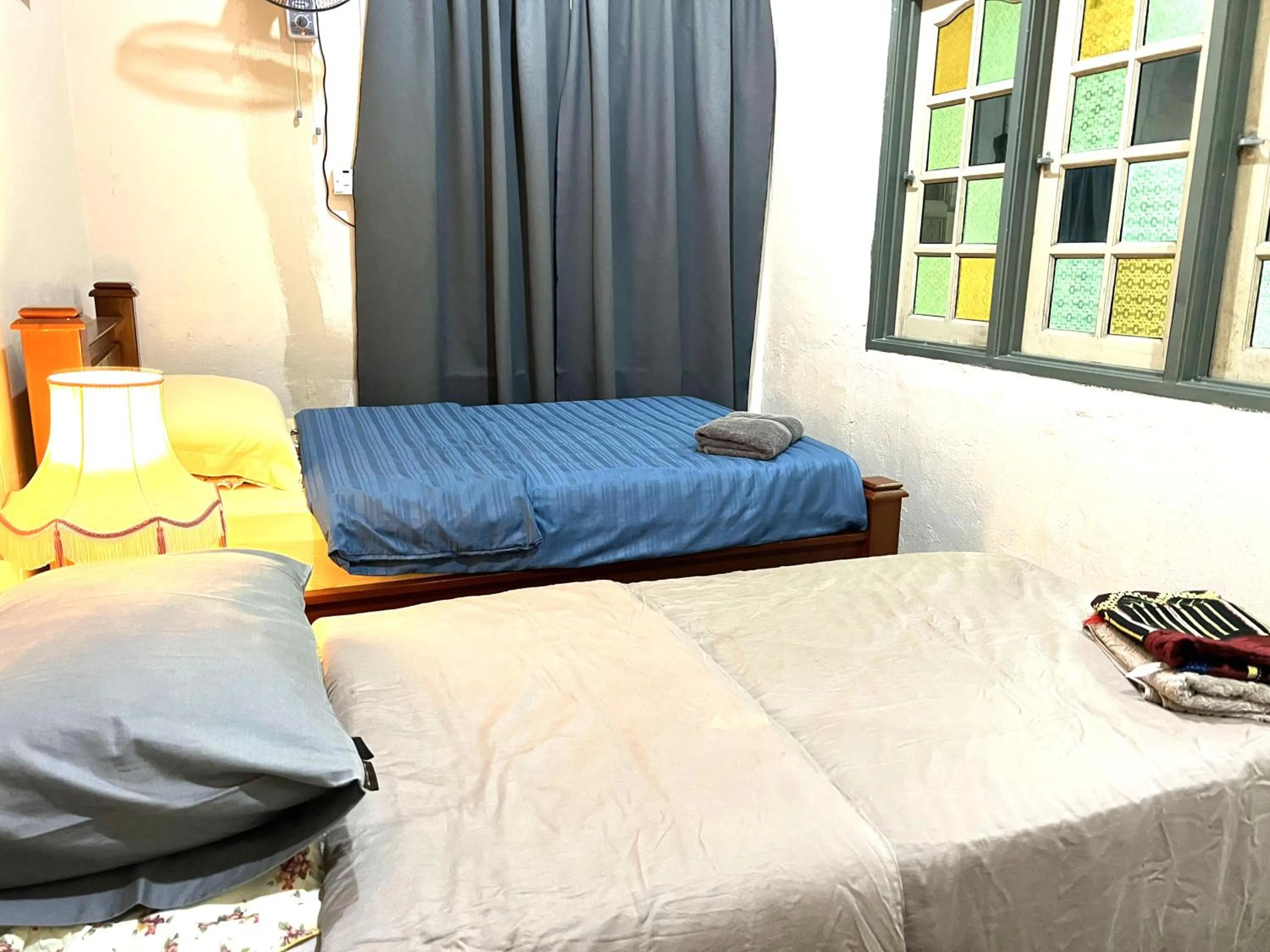Bed in HOMESTAY Kampong KOTA AUR Resort with swimming pool, Kepala Batas, SEBERANG PERAI, PENANG -MOTAC registered Awarded ASEAN homestay standard Malaysia AWARD 2023-2028 Only 3 minutes from viral KG AGONG