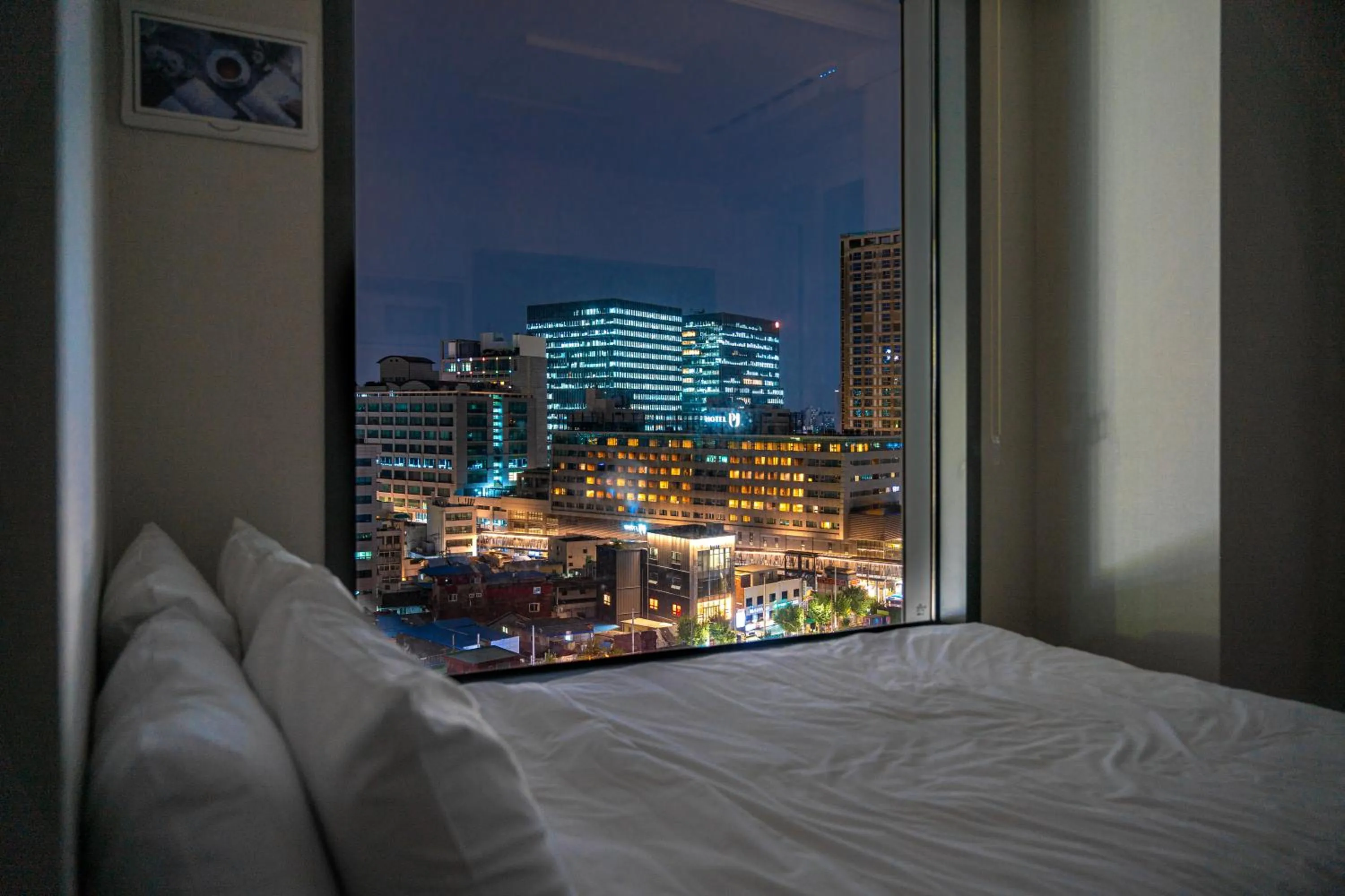 Night, Bed in Urbanstay Myeongdong