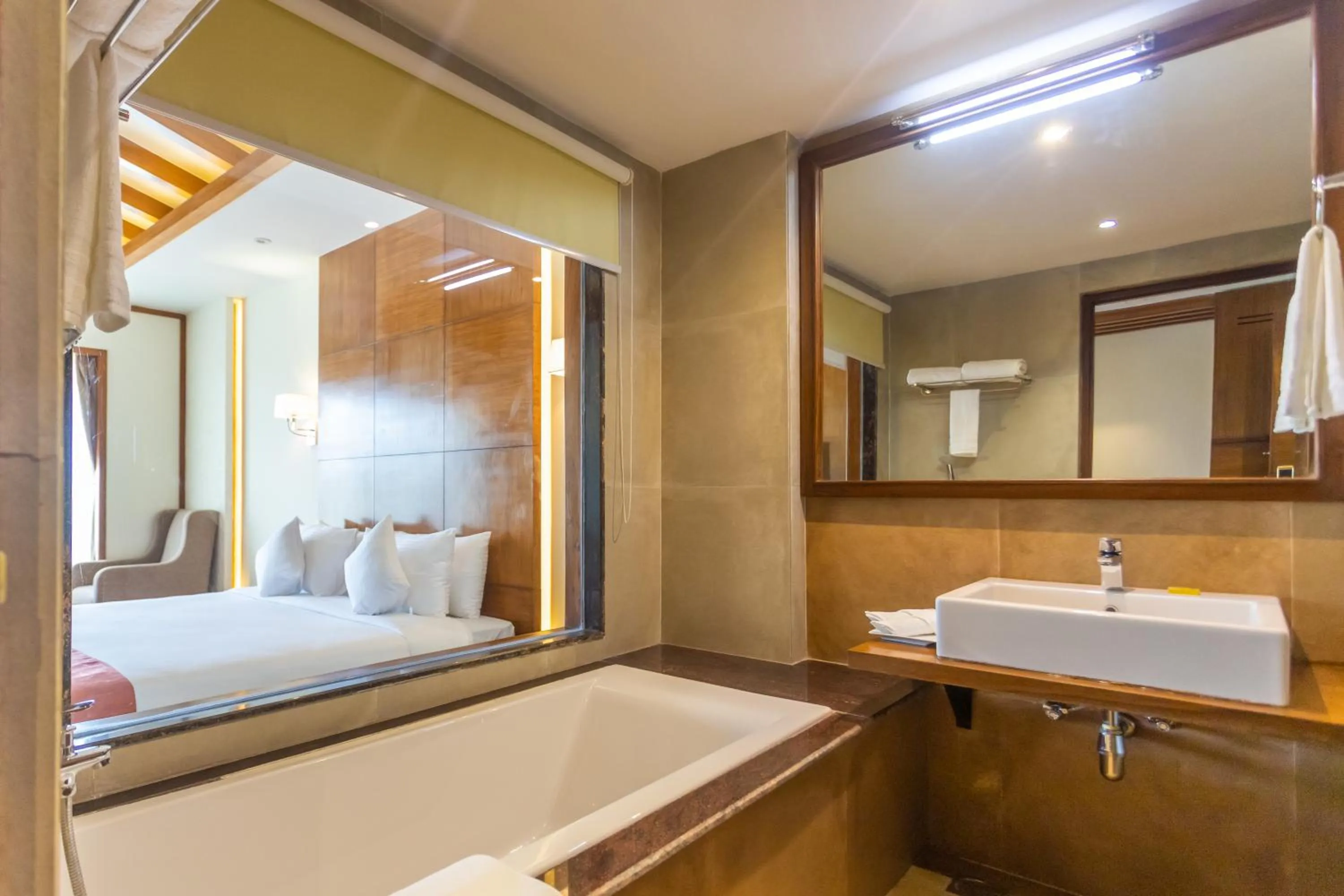 Bathroom, Bed in Soaltee Westend Resort Chitwan