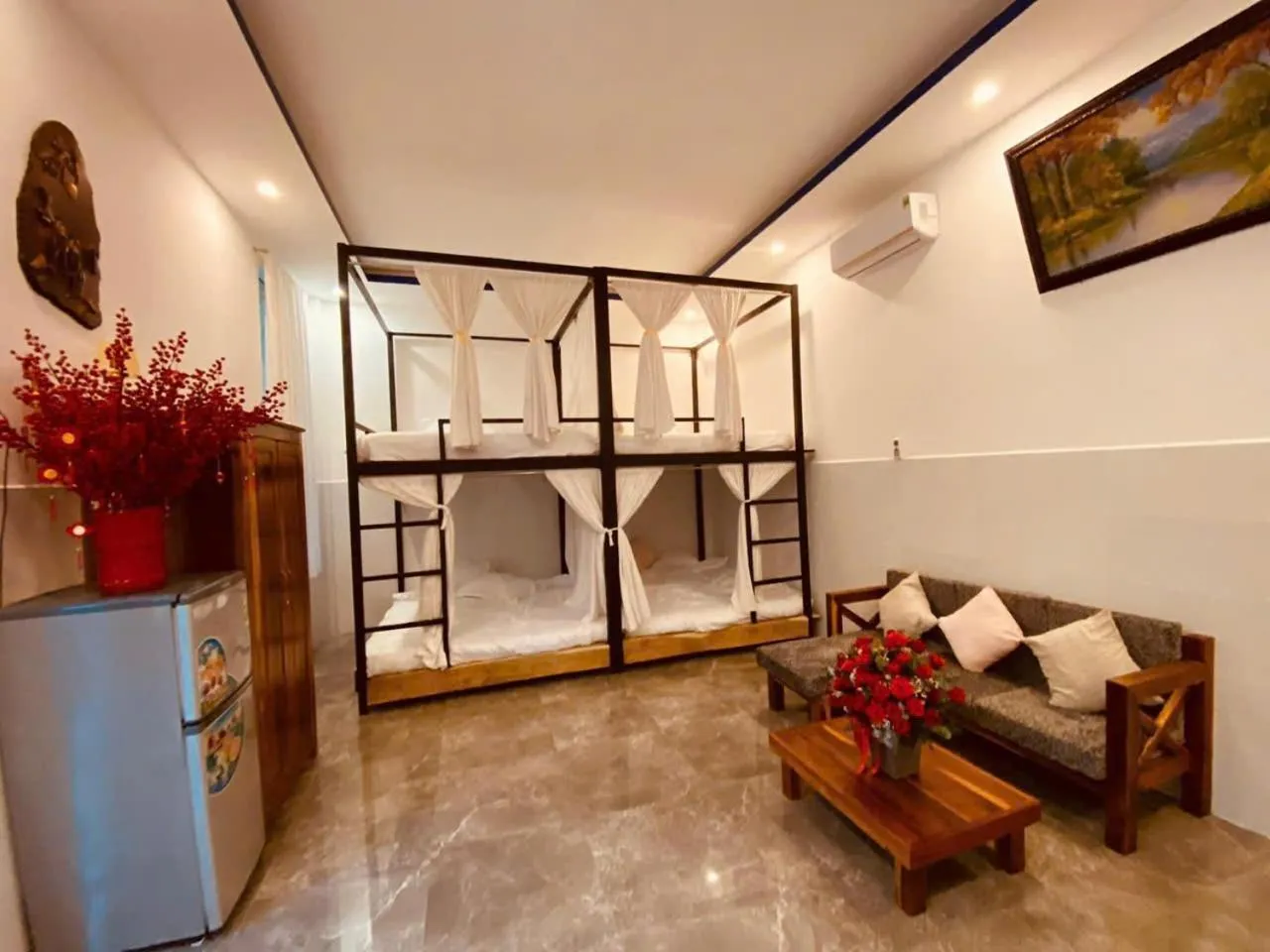 Living room, Bed in Hoang Phuc resort