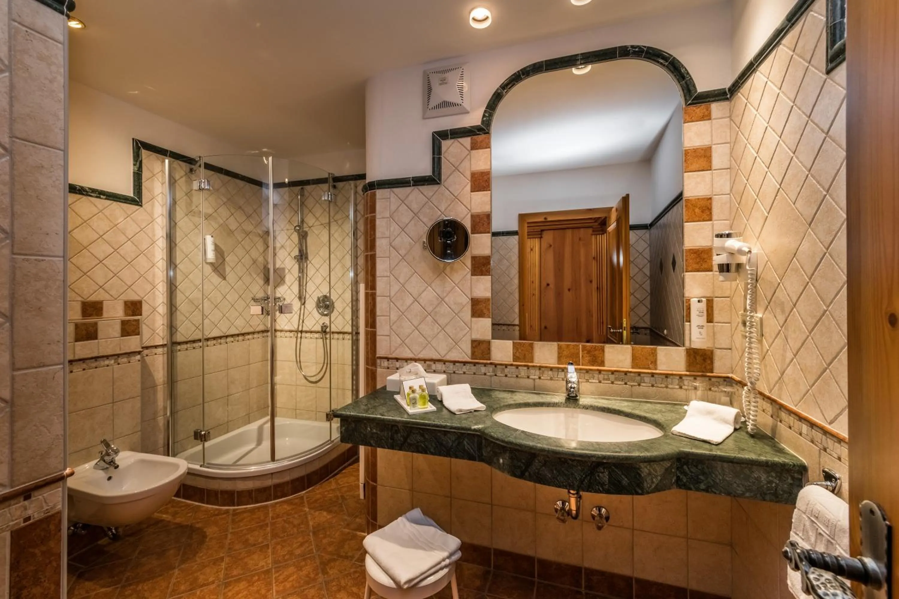 Bedroom in Romantik Hotel Santer