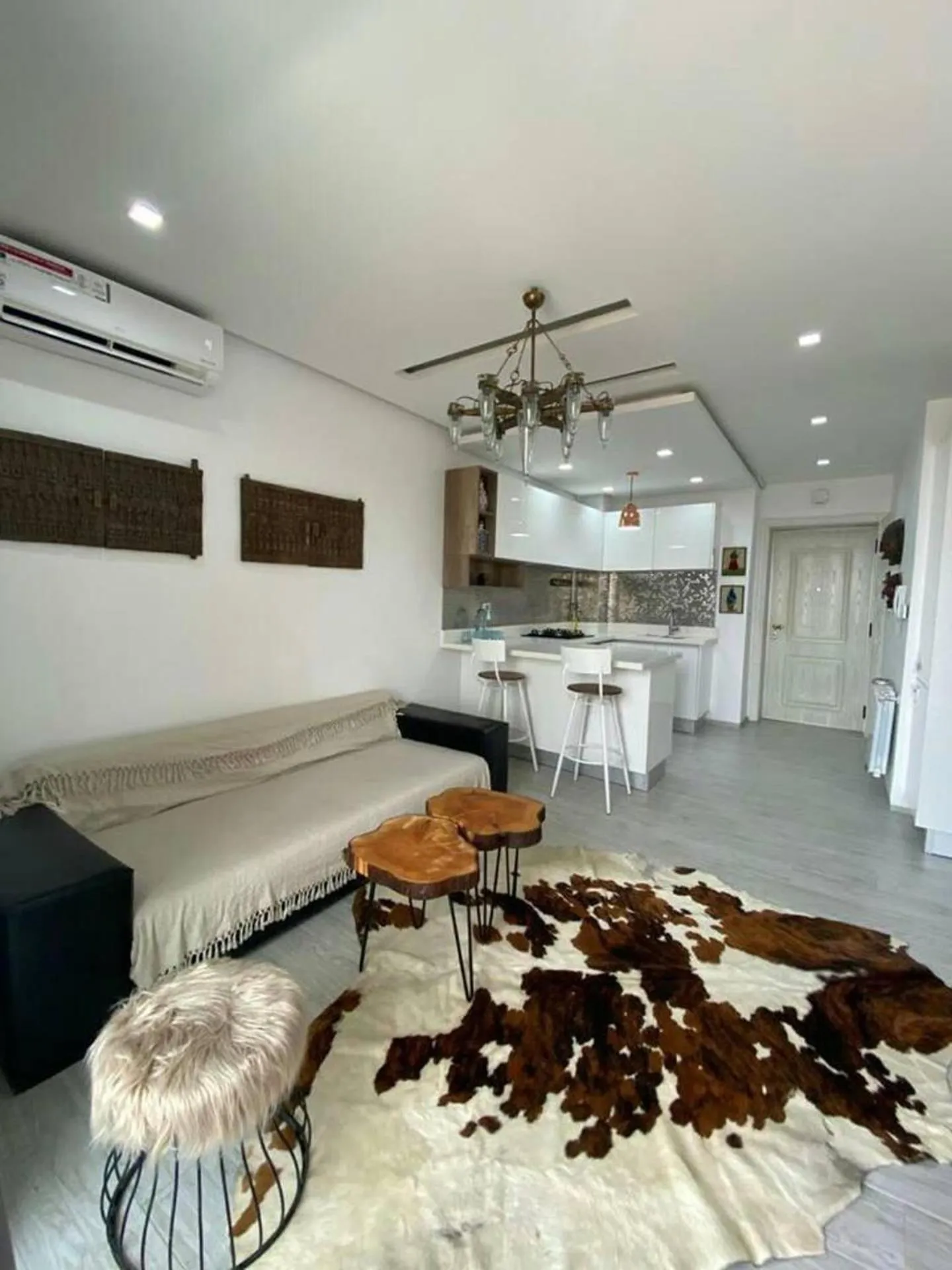 Living room in Charming 1-Bed Apartment in Tunis close to centre