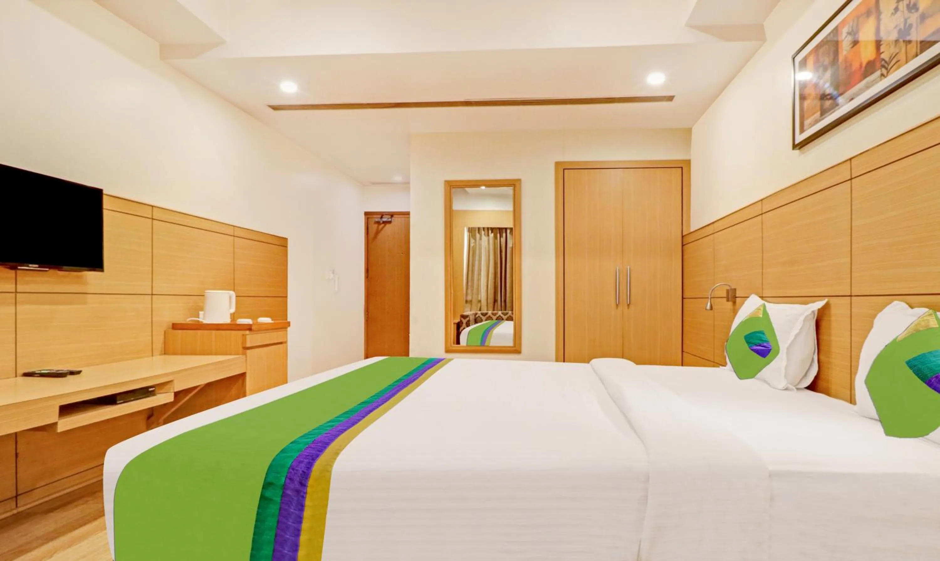 Bedroom, Bed in Treebo Galaxy Rooms