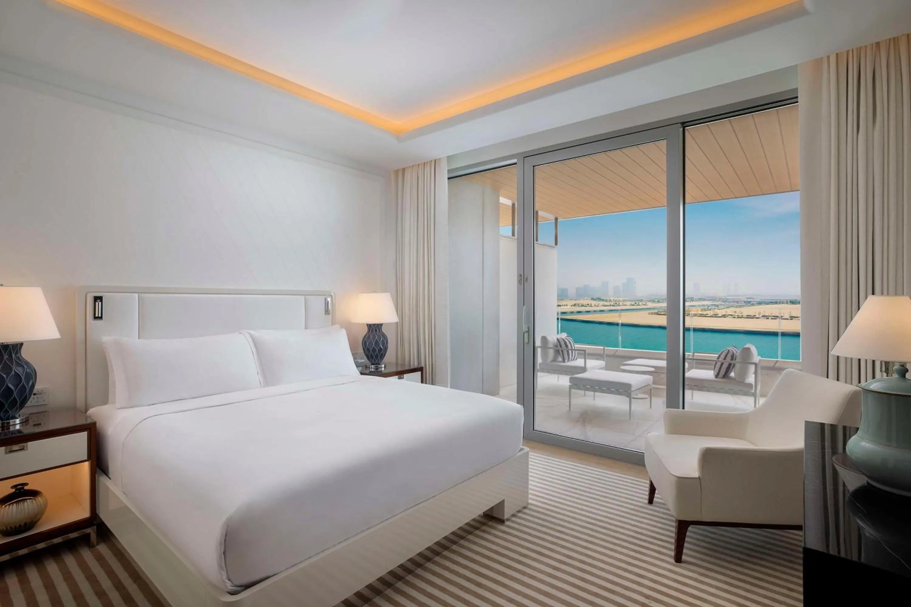 View (from property/room), Bed in Waldorf Astoria Doha Lusail