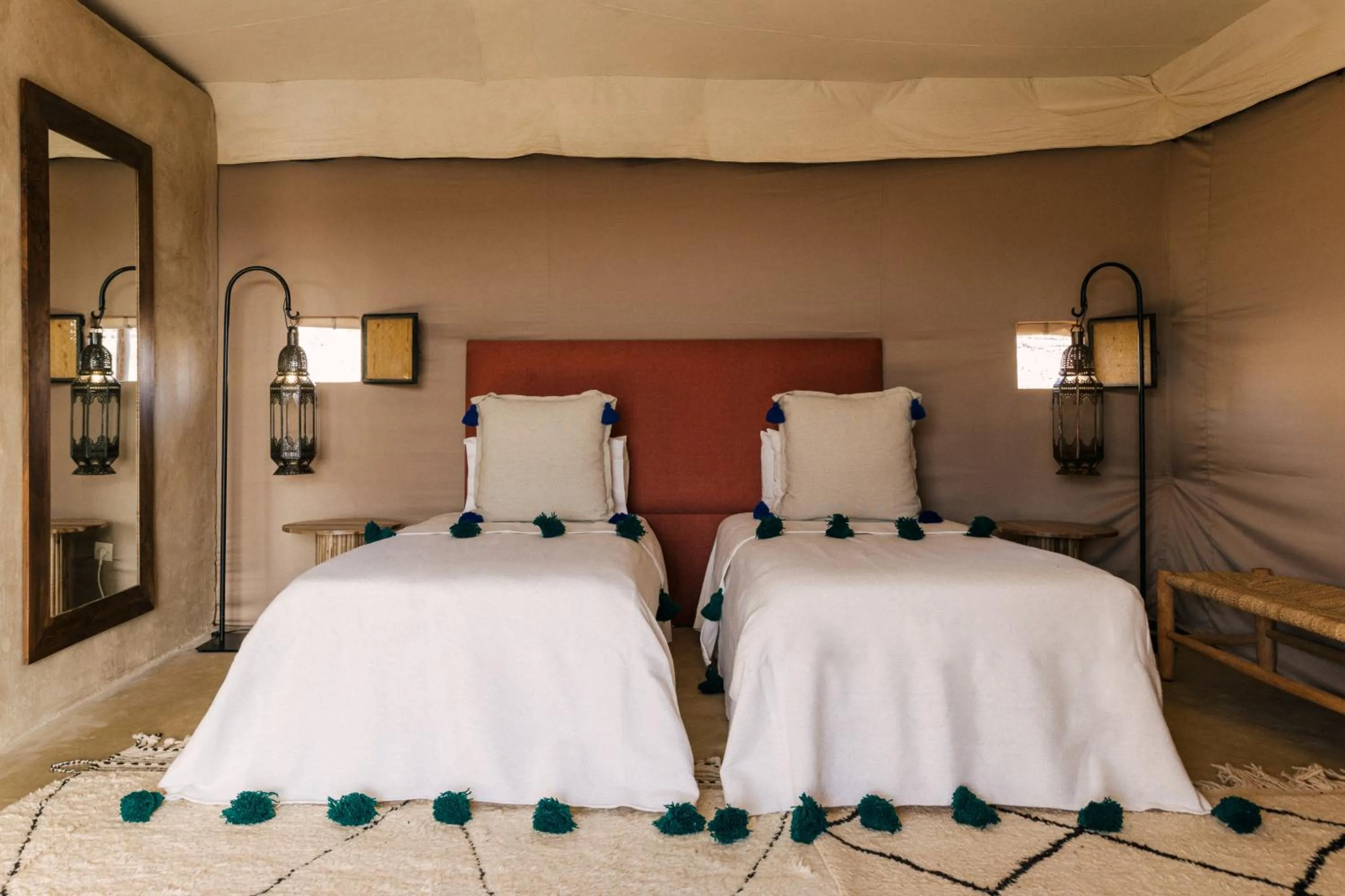 Bedroom, Bed in Caravan Agafay by Our Habitas