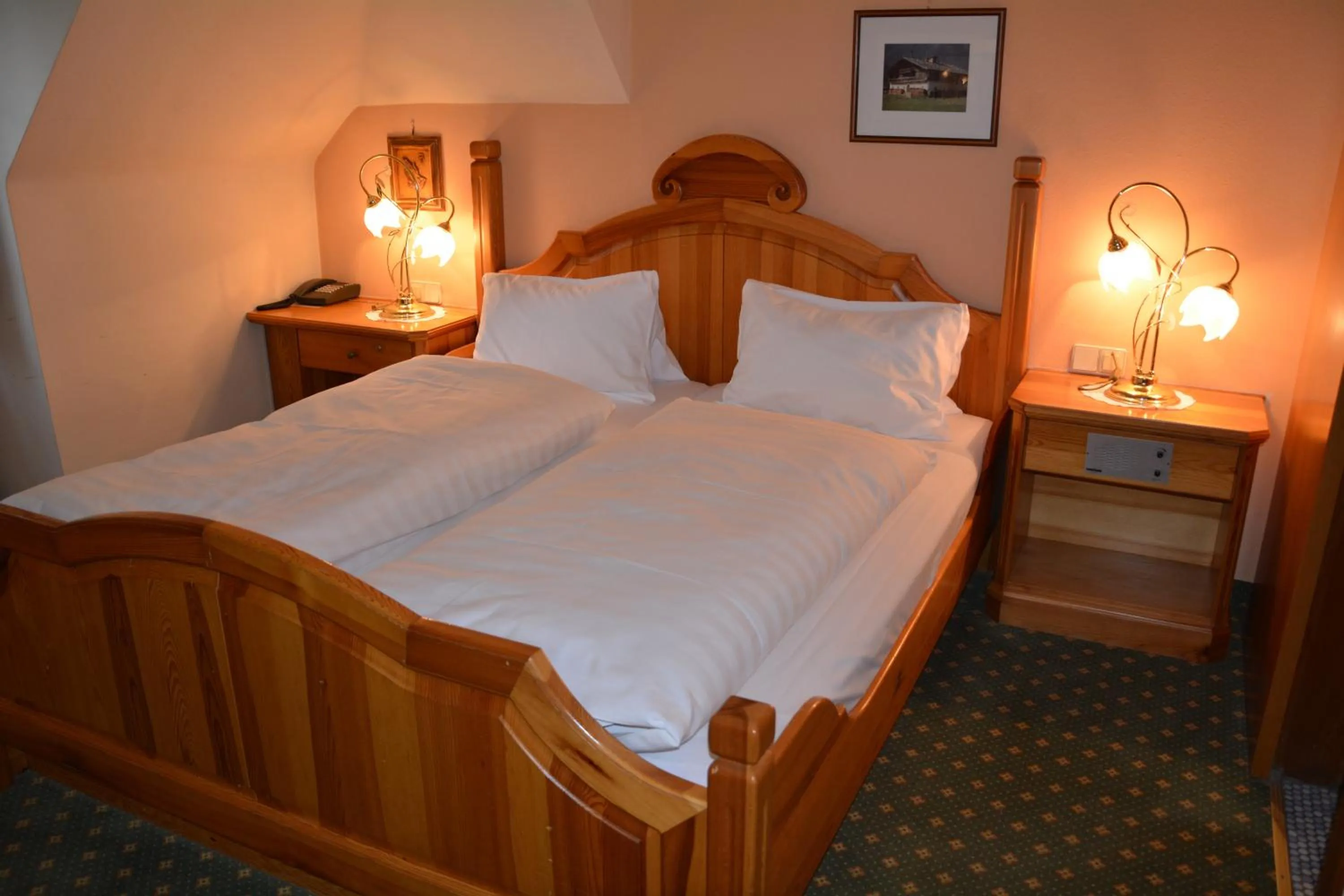 Decorative detail, Bed in Hotel-Restaurant Fischer