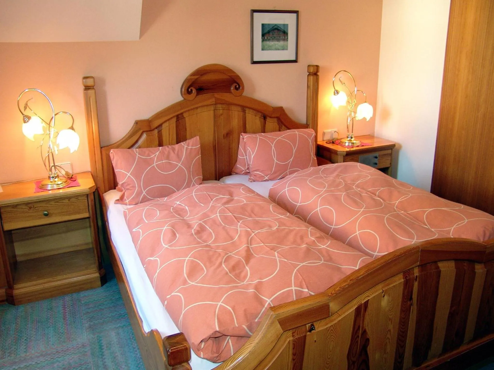 Decorative detail, Bed in Hotel-Restaurant Fischer