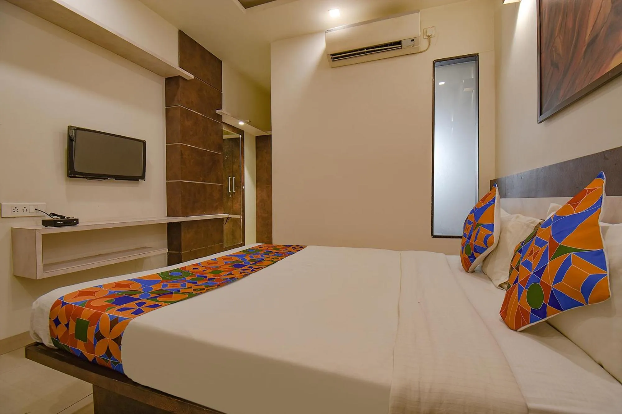 TV and multimedia, Bed in FabHotel Royce Studio Apartments - Nr Pune International Airport