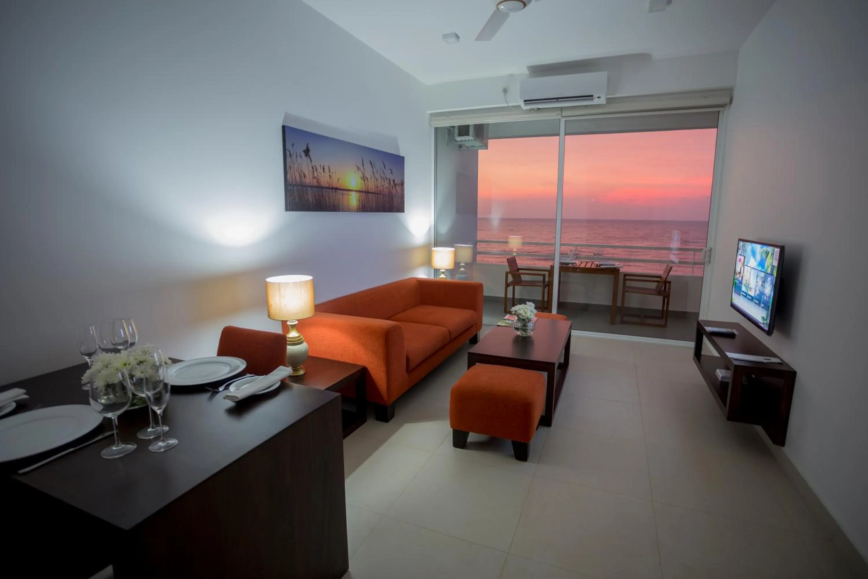 Living room, Bed in The Beach Apartments